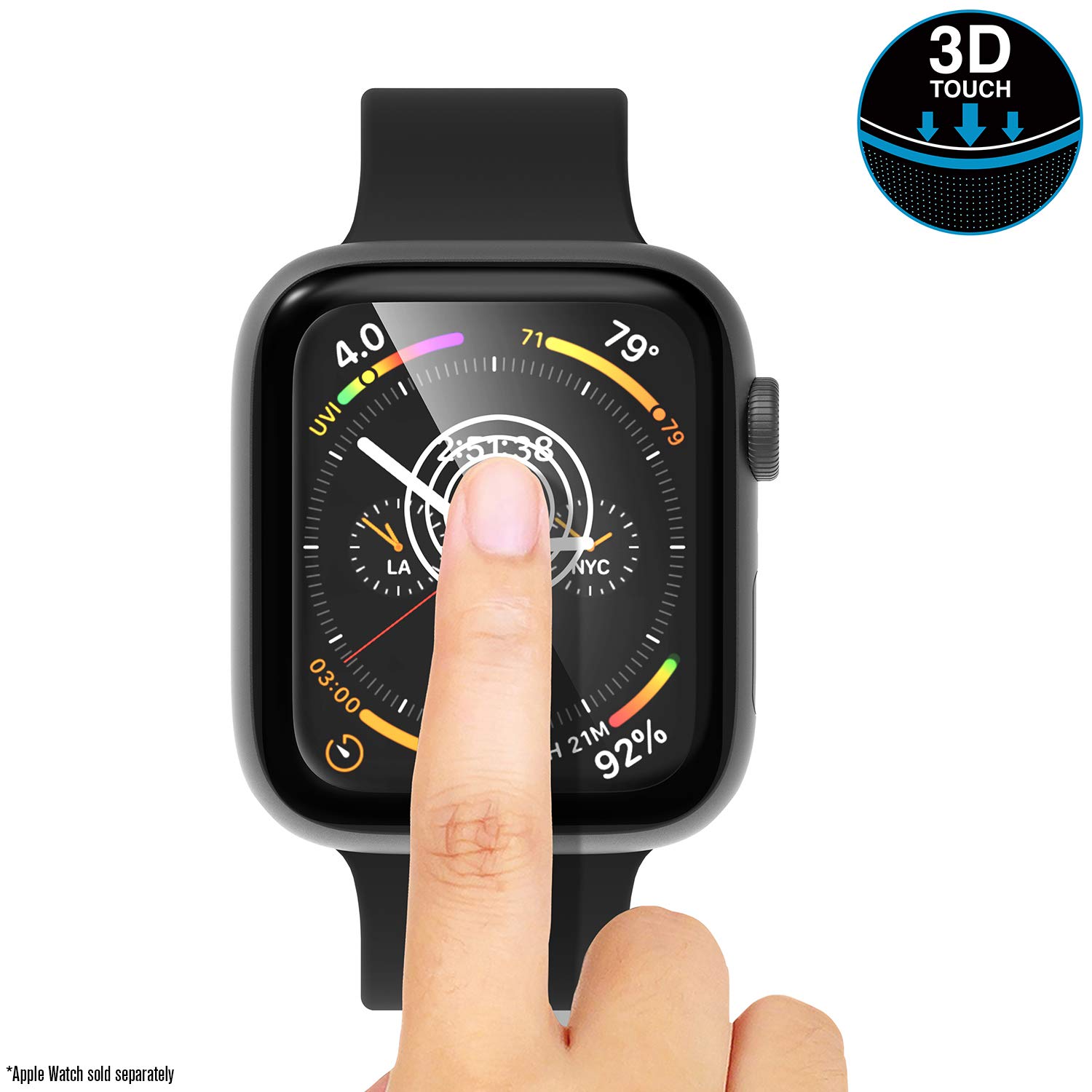 Catalyst 2X Screen Protector for Apple Watch Series 4 44mm Fingerprint Free, Microfiber Cleaning Cloth Included - iWatch Apple Accessories - Image 4