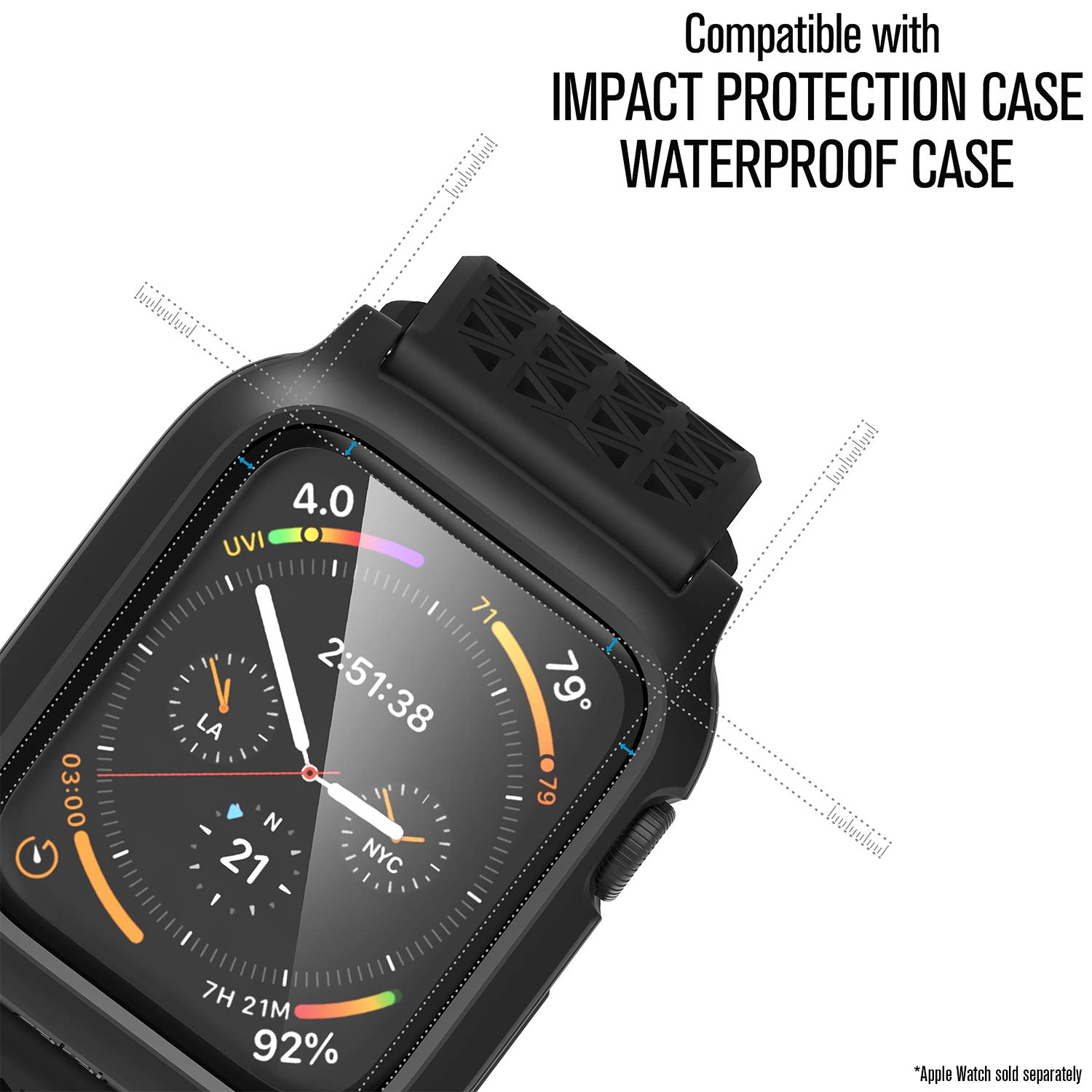 Catalyst 2X Screen Protector for Apple Watch Series 4 44mm Fingerprint Free, Microfiber Cleaning Cloth Included - iWatch Apple Accessories - Image 6