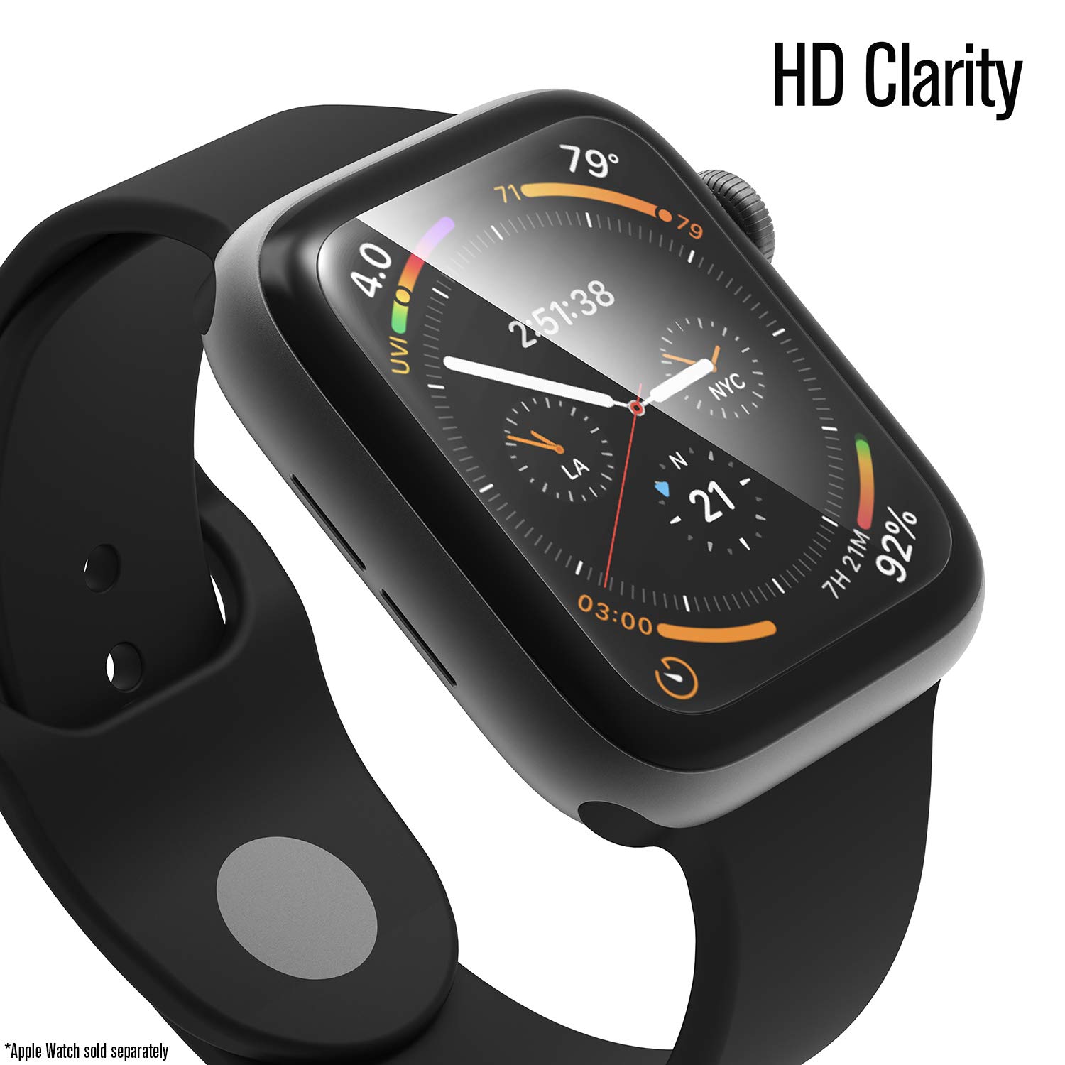 Catalyst 2X Screen Protector for Apple Watch Series 4 44mm Fingerprint Free, Microfiber Cleaning Cloth Included - iWatch Apple Accessories - Image 7