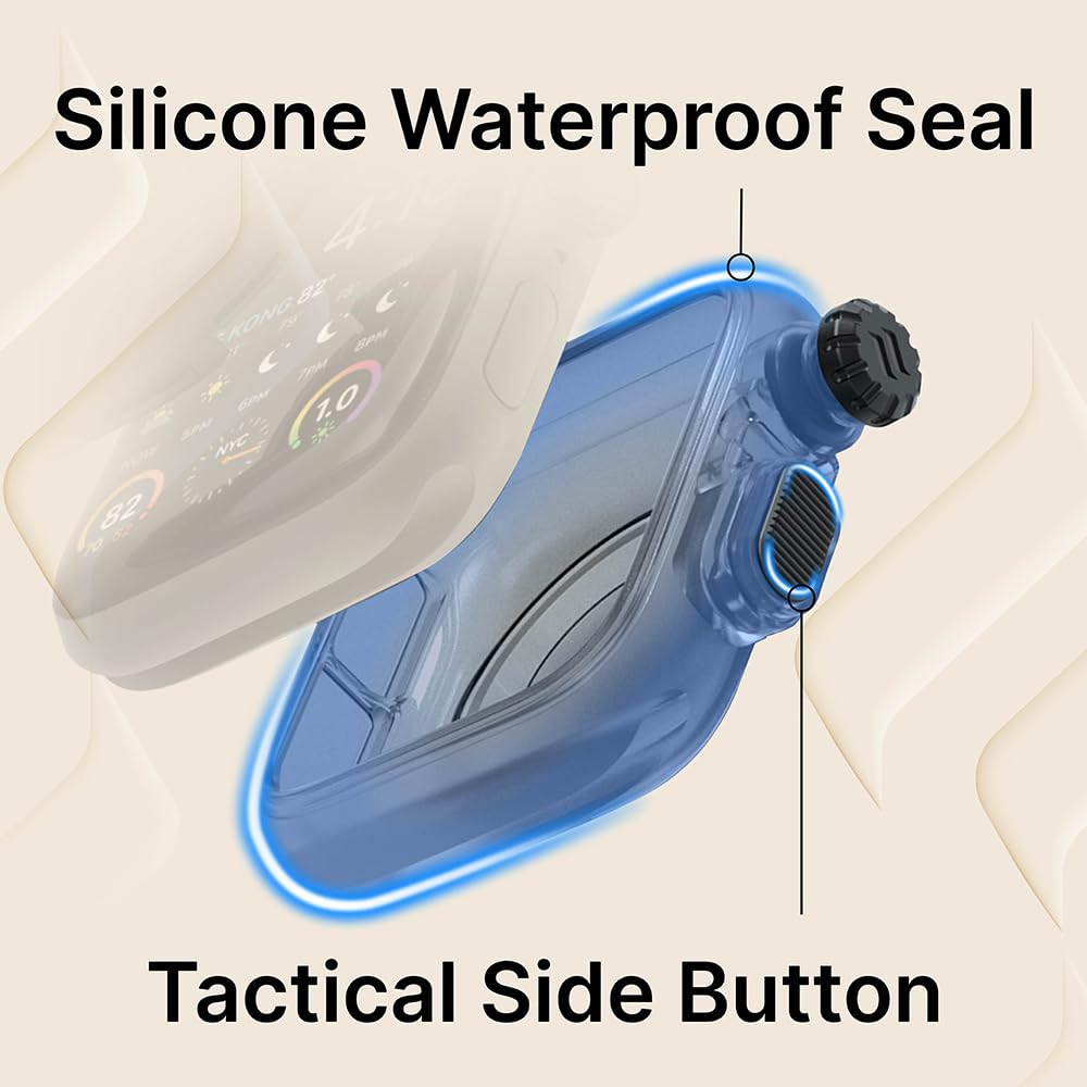 Catalyst 330ft Waterproof Case for Apple Watch Series SE 6/5/4 44mm, Soft Silicone Watch Band, Shock Proof Rugged Protective Case, Microfiber Cloth included – (Black) - Image 7