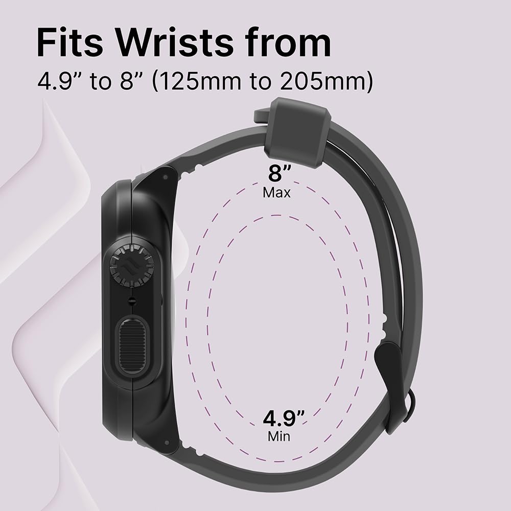 Catalyst 330ft Waterproof Case for Apple Watch Series SE 6/5/4 44mm, Soft Silicone Watch Band, Shock Proof Rugged Protective Case, Microfiber Cloth included – (Black) - Image 9
