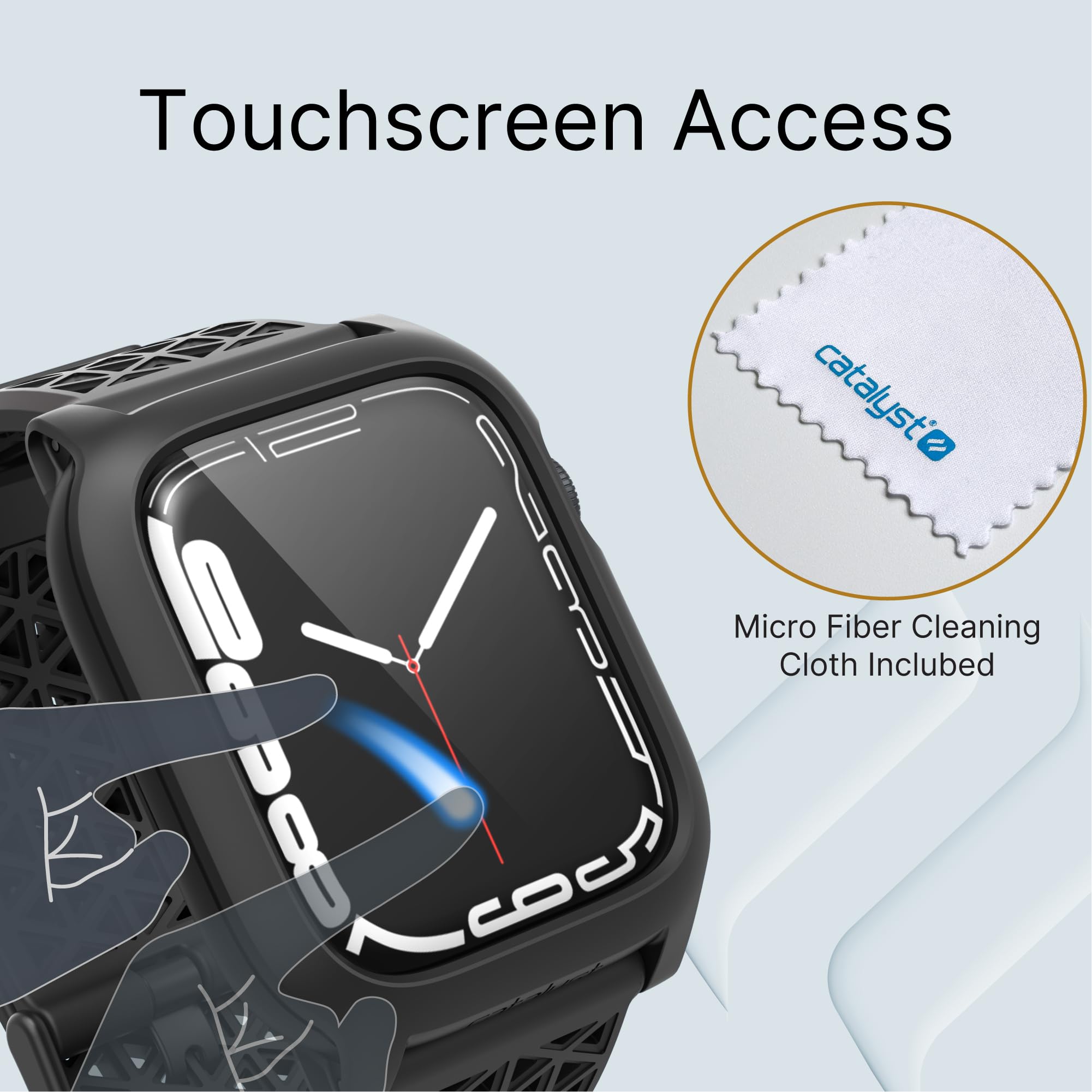 Catalyst Active Defense Case for Apple Watch Series 9/8/7 41 mm, Drop Proof 10ft, Shock & Scratch-Resistant, Sport Band, Breathable, Rugged (Stealth Black) - Image 4