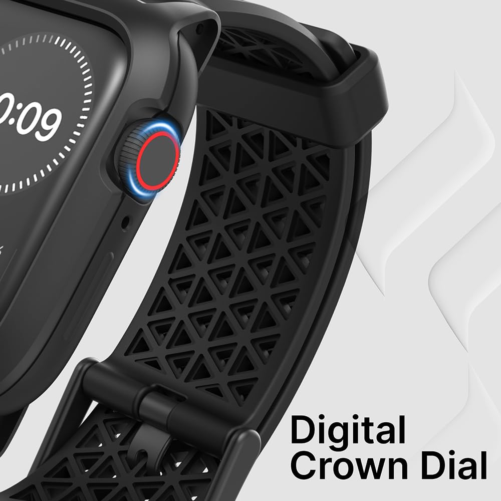 Catalyst Case- Designed for Apple Watch Series SE 2022, Series 6/5 and 4 44mm, Buckle Edition, Drop Proof 9.9ft, Sport Band, Breathable, Rugged, Free Microfiber Cloth is included - Stealth Black - Image 5