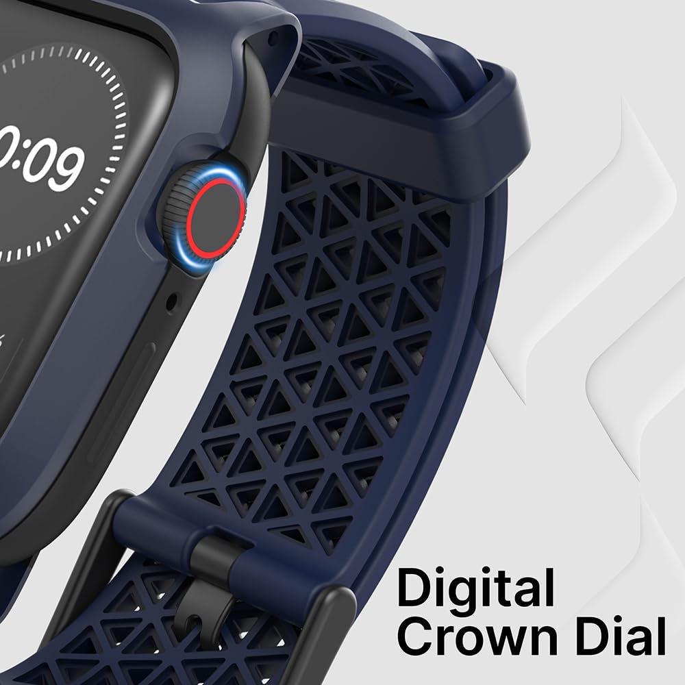 Catalyst Case- Designed for Apple Watch Series SE 2022, Series 6/5 and 4 44mm, Buckle Edition, Drop Proof 9.9ft, Sport Band, Breathable, Rugged, Free Microfiber Cloth is included - Navy Blue - Image 5