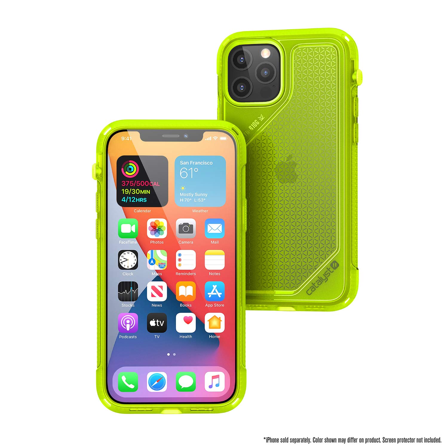 Catalyst Case Designed for iPhone 12/12 Pro, Patented Rotating Mute Switch, Compatible with MagSafe, 10ft Drop Proof, Crux Accessories Attachment System - Neon Yellow… - Image 3