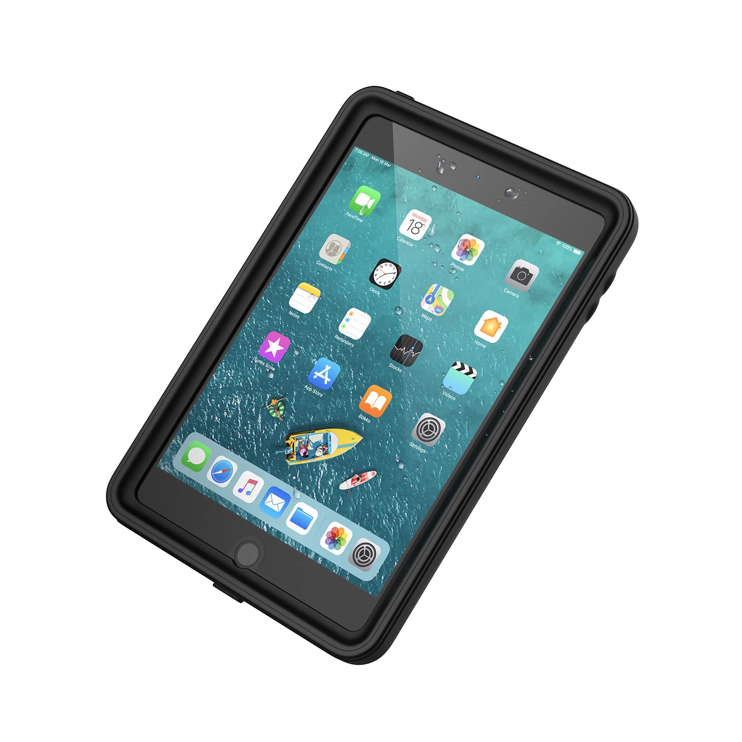 Catalyst Case for iPad mini 5 Edition 2019, Full Body Protection, Waterproof 6.6ft, Drop Proof 4ft, Kickstand Included, Touch ID, Built-in Screen Protector, iPad case for Kids - Stealth Black