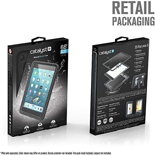 Catalyst Case for iPad mini 5 Edition 2019, Full Body Protection, Waterproof 6.6ft, Drop Proof 4ft, Kickstand Included, Touch ID, Built-in Screen Protector, iPad case for Kids - Stealth Black - Image 7