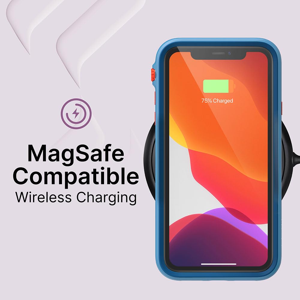 Catalyst - Case for iPhone 11 Case with Clear Back, Heavy Duty 10ft Drop Proof, Truss Cushioning System, Rotating Mute Switch Toggle, Compatible with Wireless Charging, Lanyard- Blueridge/Sunset - Image 4