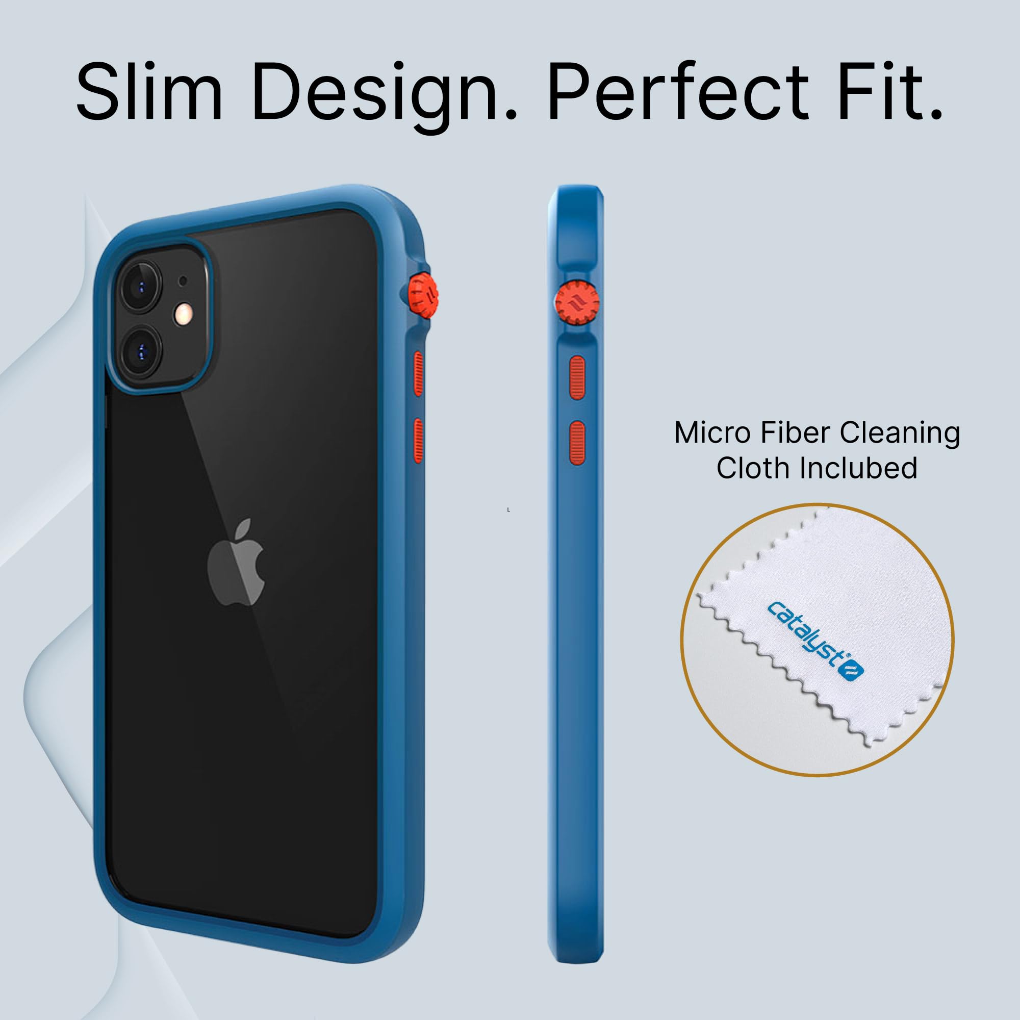 Catalyst - Case for iPhone 11 Case with Clear Back, Heavy Duty 10ft Drop Proof, Truss Cushioning System, Rotating Mute Switch Toggle, Compatible with Wireless Charging, Lanyard- Blueridge/Sunset - Image 9