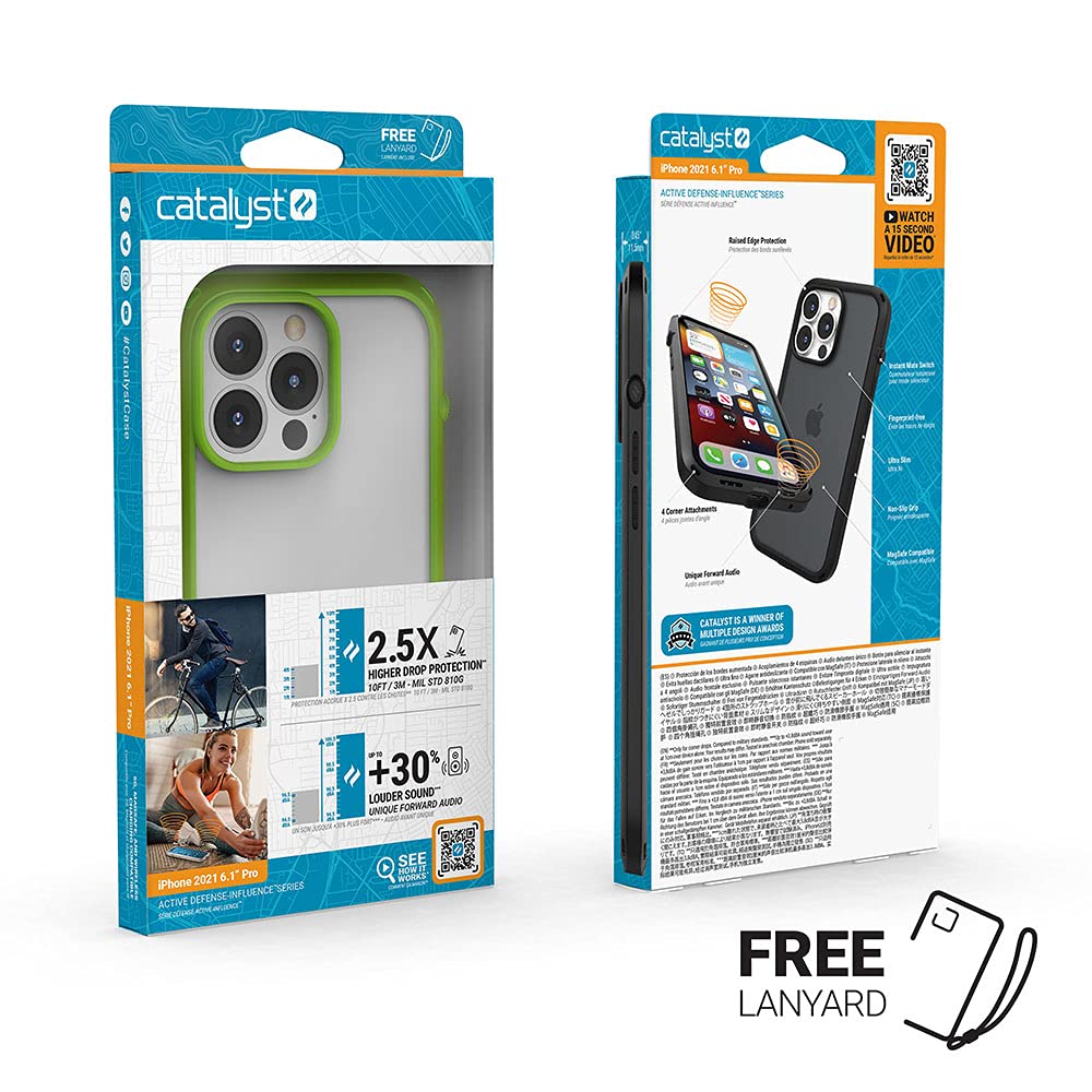 Catalyst Case for iPhone 13 Pro Influence Series Slim Case, Finger-Print Safe Cases, Drop Proof Phone, with Lanyard (Glow-in-The-Dark) - Image 7
