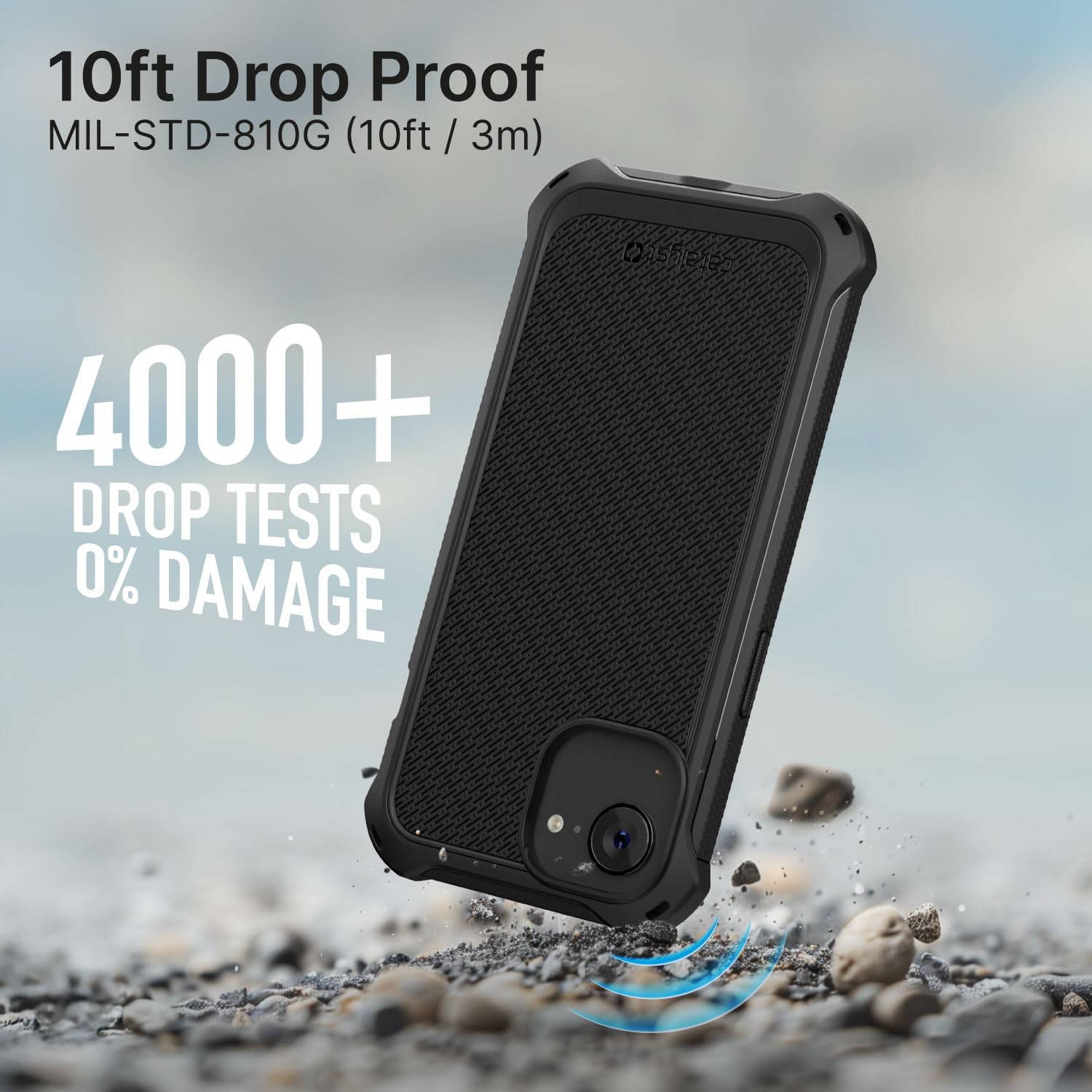 Catalyst Crux Case for iPhone 16E, for iPhone 16E Case Compatible with Wireless Charging, Fingerprint Resistant, Durable, Drop Proof, Easy to Install, Easy to Hold, Lanyard Included - Stealth Black - Image 4