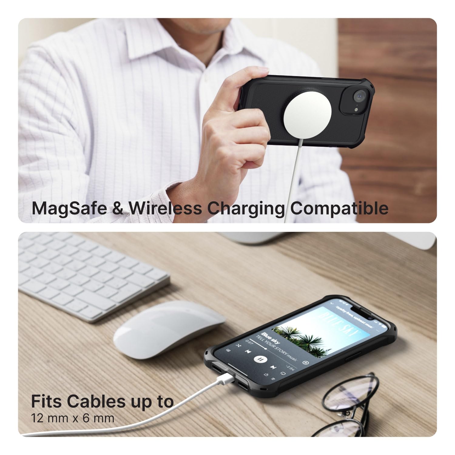 Catalyst Crux Case for iPhone 16E, for iPhone 16E Case Compatible with Wireless Charging, Fingerprint Resistant, Durable, Drop Proof, Easy to Install, Easy to Hold, Lanyard Included - Stealth Black - Image 5