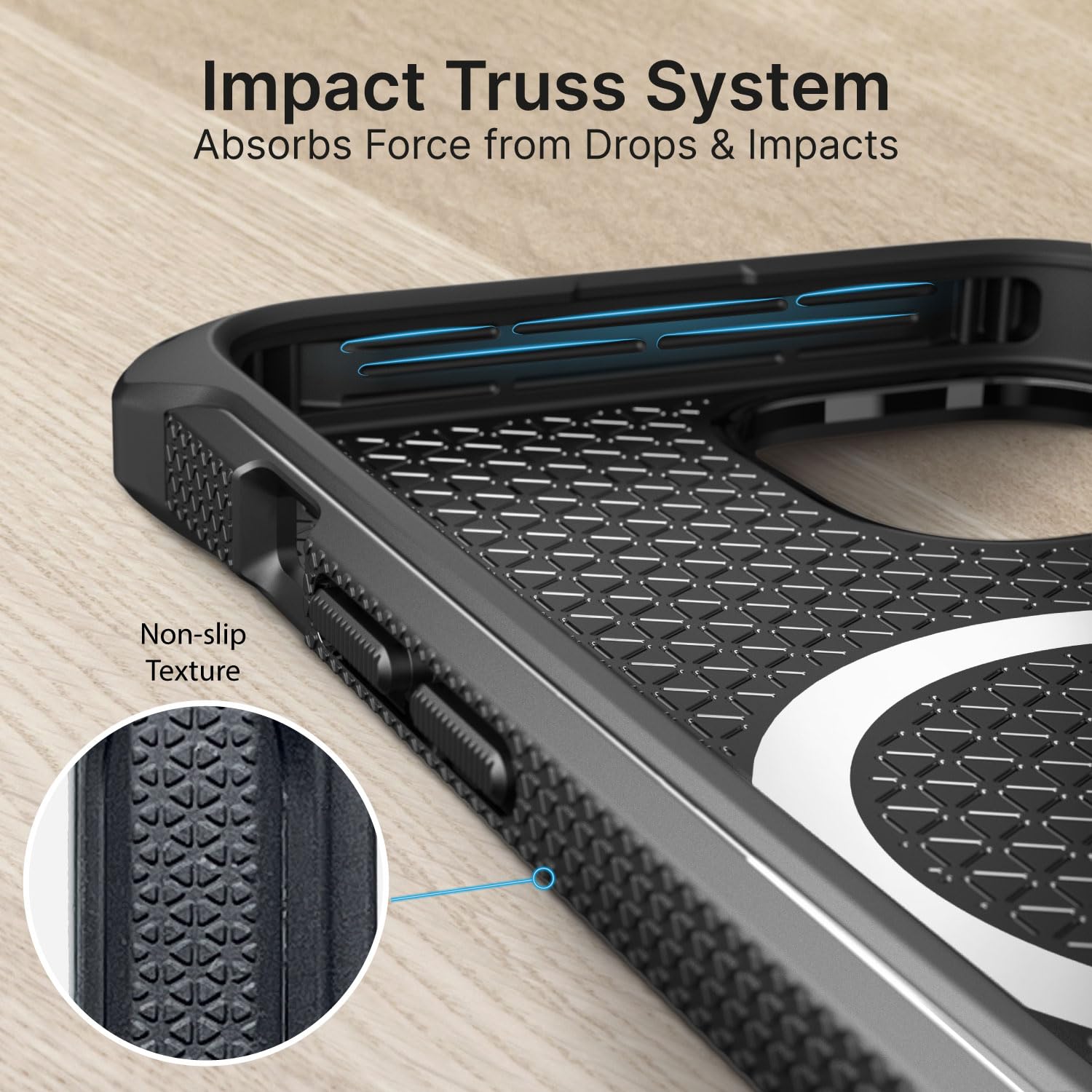 Catalyst Crux Case for iPhone 16E, for iPhone 16E Case Compatible with Wireless Charging, Fingerprint Resistant, Durable, Drop Proof, Easy to Install, Easy to Hold, Lanyard Included - Stealth Black - Image 6