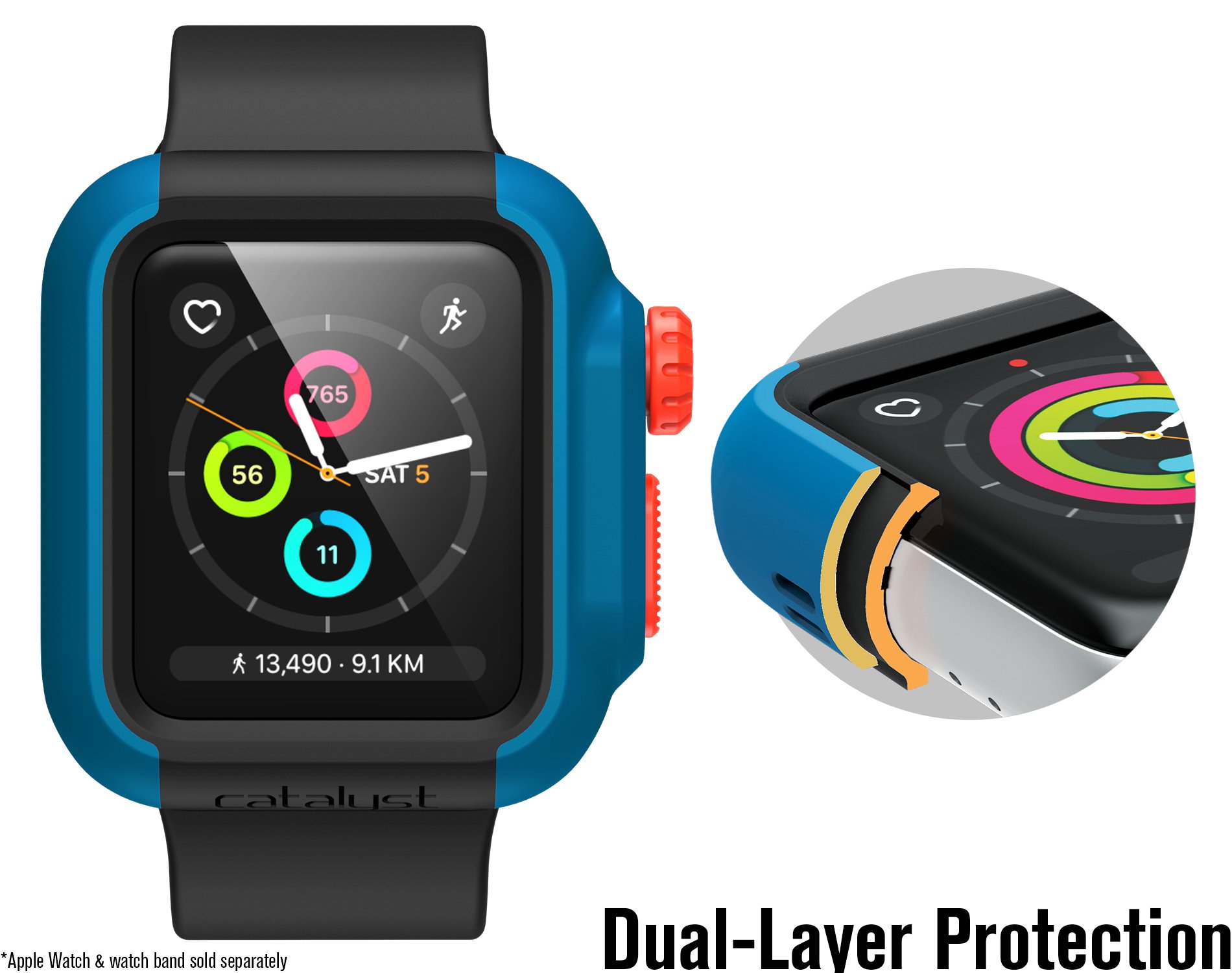 Catalyst Designed for Apple Watch Impact Case 38mm Series 3 & 2 Rugged Protective Case by Catalyst, Drop Proof Shock Proof Impact Resistant Designed for Apple Watch Case, Blueridge/Sunset - Image 3