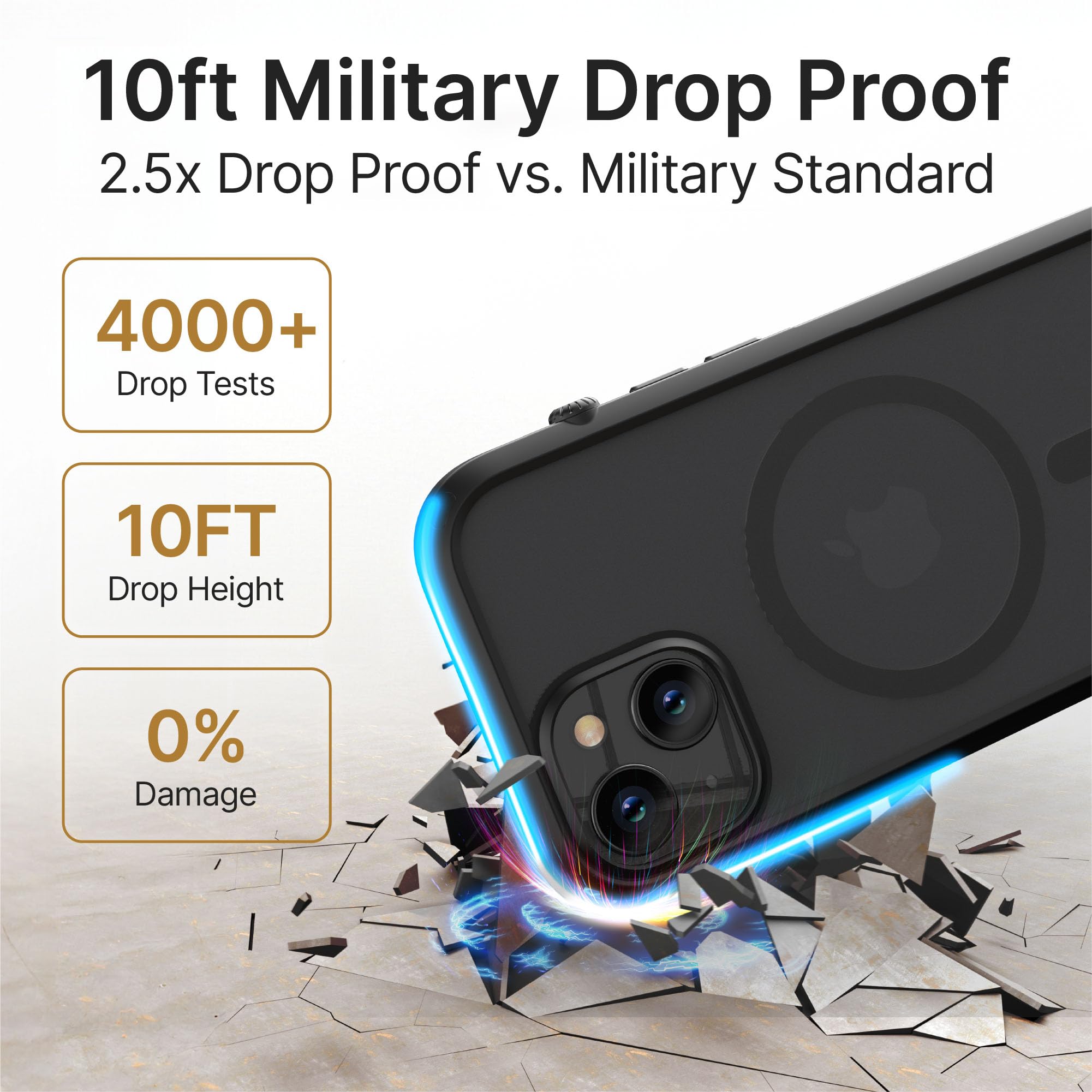 Catalyst Influence Case for iPhone 14 Plus Case, MagSafe Compatible, Drop Proof, Fingerprint Resistant, 30% Louder Audio, Lanyard Black - Image 3