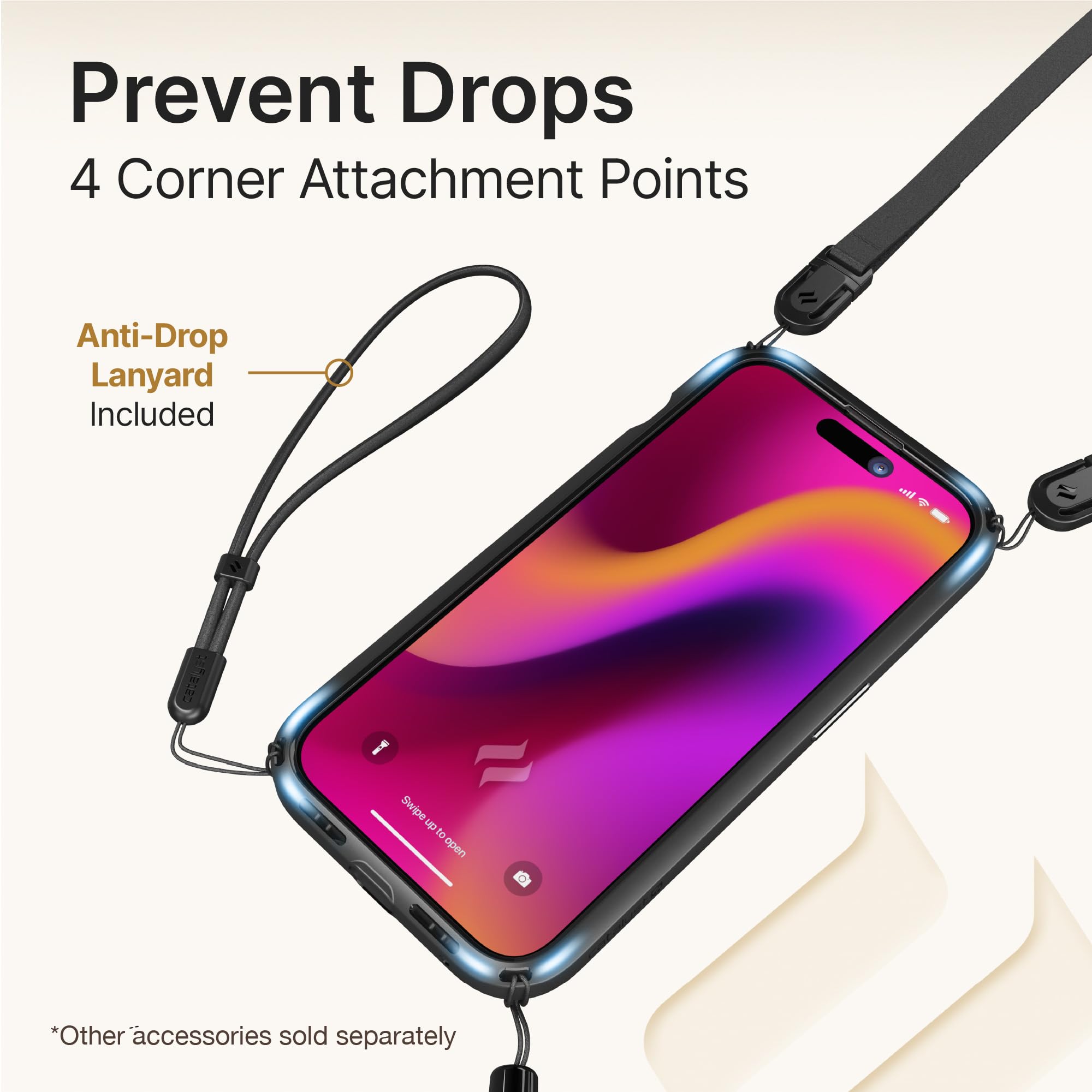 Catalyst Influence Case for iPhone 14 Pro, Compatible with MagSafe, Drop Proof, Fingerprint Resistant, Durable, Easy to Clean and Install, 30% Louder Forward Audio. Lanyard Included - Frosted - Image 8