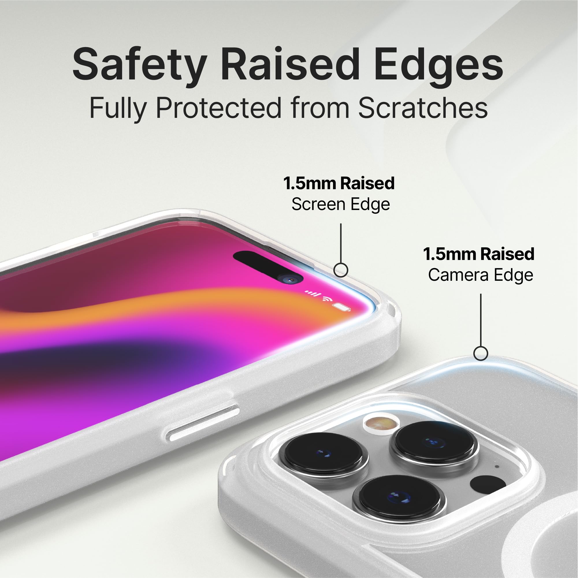 Catalyst Influence Case for iPhone 14 Pro, Compatible with MagSafe, Drop Proof, Fingerprint Resistant, Durable, Easy to Clean and Install, 30% Louder Forward Audio. Lanyard Included - Frosted - Image 4