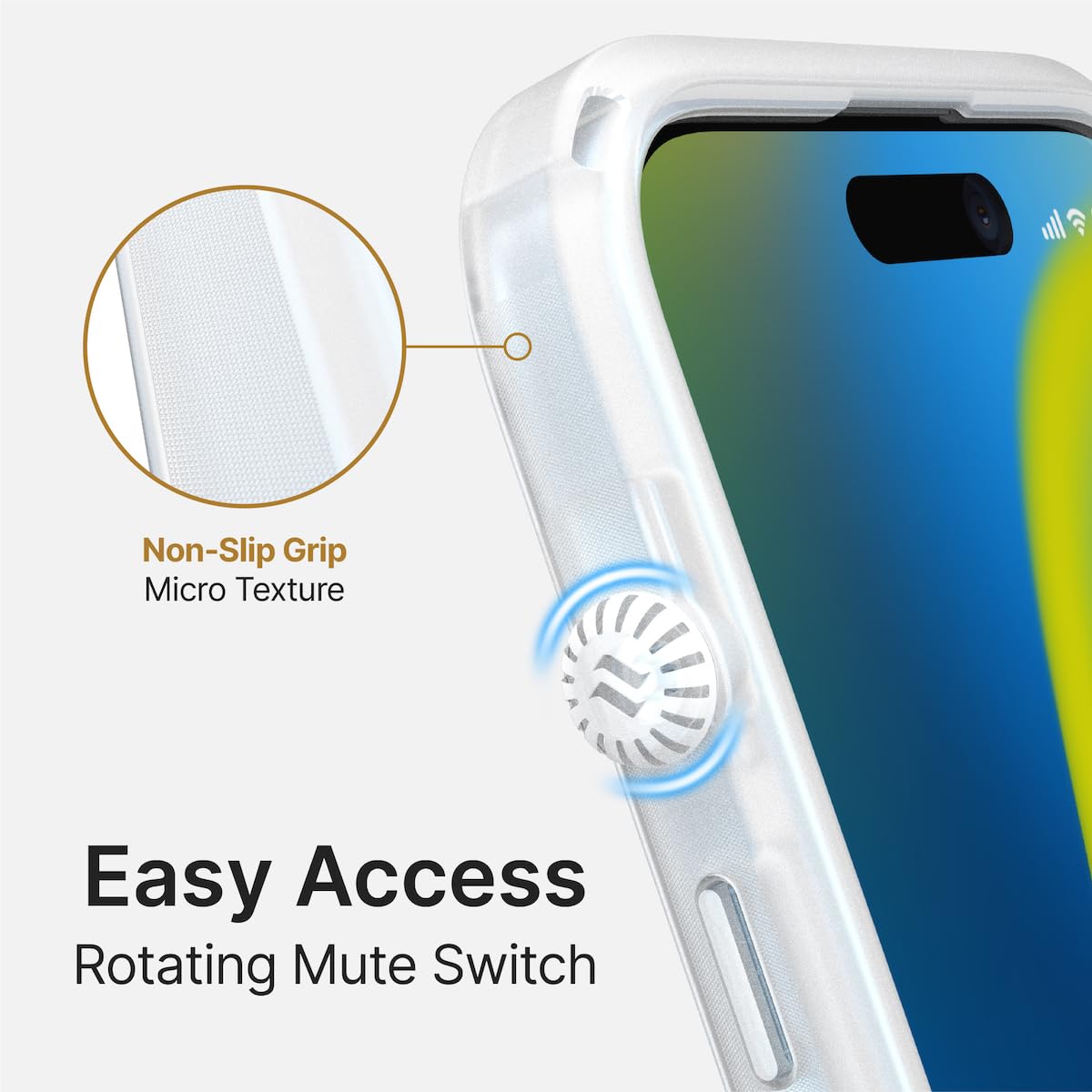 Catalyst Influence Case for iPhone 14 Pro Max, Compatible with MagSafe, Drop Proof, Fingerprint Resistant, Durable, Easy to Clean and Install, 30% Louder Forward Audio. Lanyard Included – Frosted - Image 4