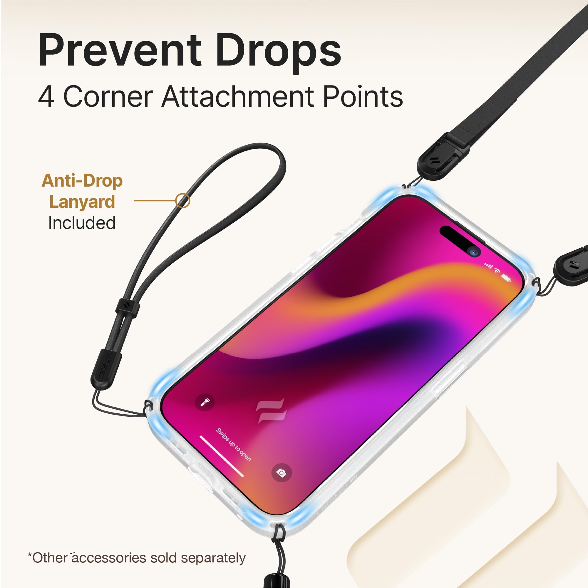 Catalyst Influence Case for iPhone 15 Plus, Military Grade Protection Case for iPhone 15 Plus with Magsafe, Wireless Charging Compatible Case with Lanyard, Fingerprint Resistant, Louder Audio Clear - Image 7