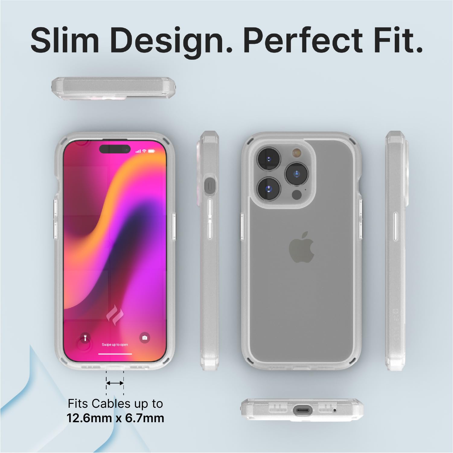 Catalyst Influence Case for iPhone 15 Pro Max Drop Proof, Non-Slip Frosted Edges and Crystal Clear Back, Raised Edges Protection, 30% Louder Forward Audio, Lanyard Included - Image 9