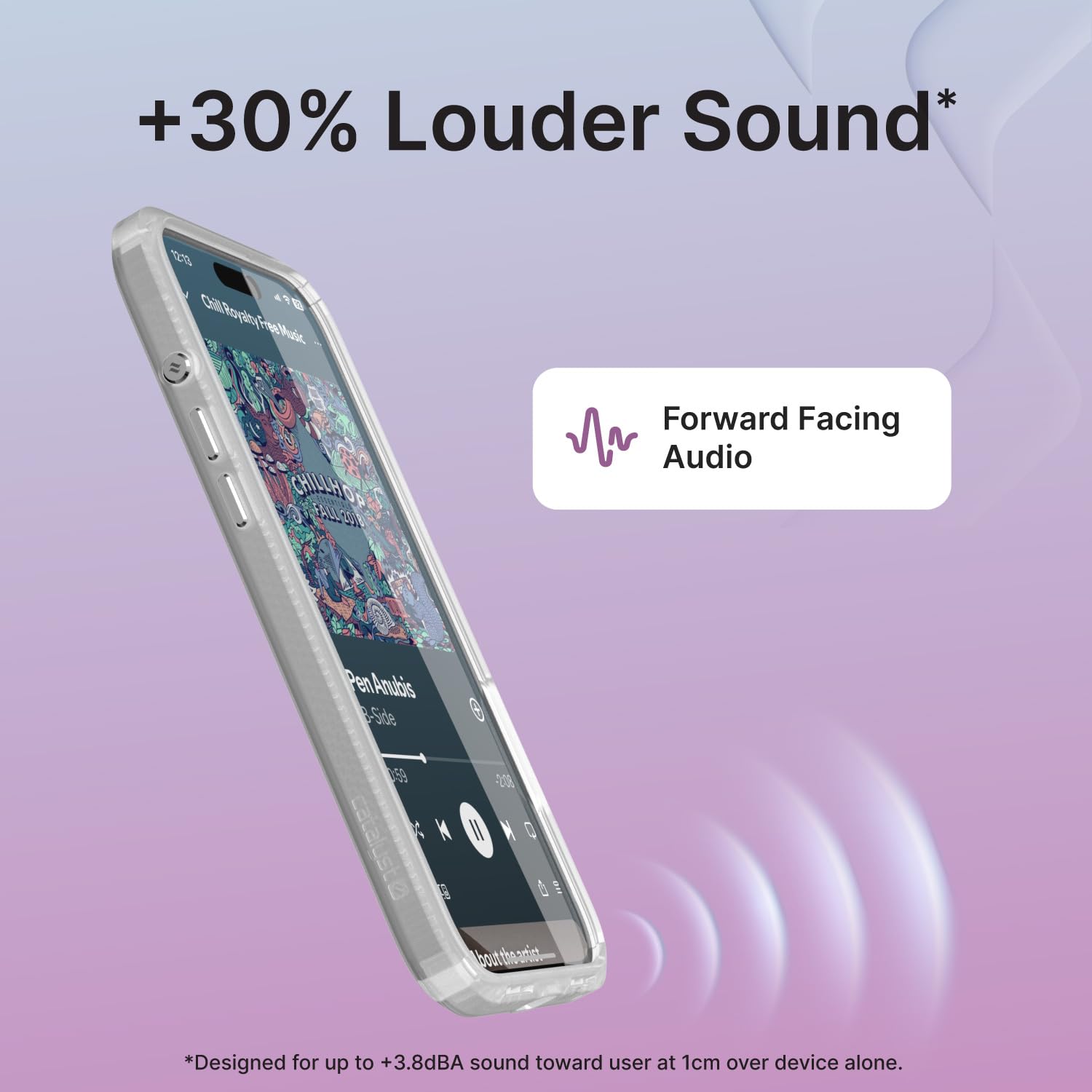 Catalyst Influence Case for iPhone 16 Pro Max, 2.5X Higher Drop Proof, Non-Slip Frosted Edges and Non Magsafe Crystal Clear Back, Raised Edges Protection, 30% Louder Forward Audio, Lanyard Included - Image 8