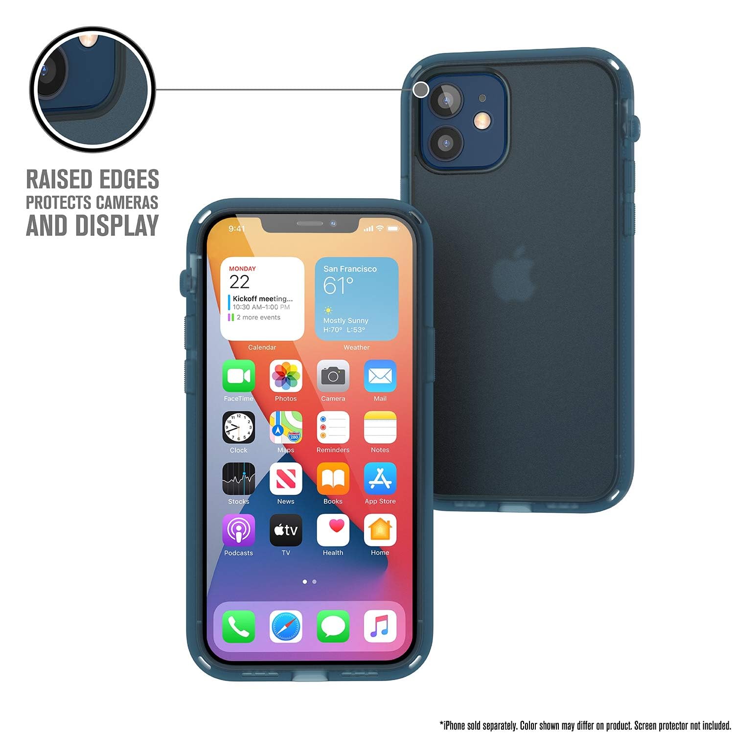 Catalyst Influence Series Case Designed for iPhone 12/12 Pro, Patented Rotated Mute Switch, 10ft Drop Proof, Crux Accessories Attachment System – Tactical Blue - Image 2