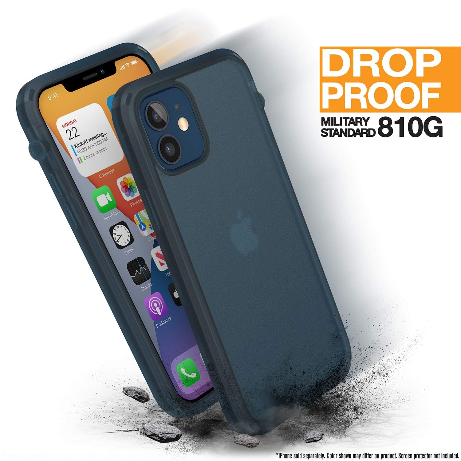 Catalyst Influence Series Case Designed for iPhone 12/12 Pro, Patented Rotated Mute Switch, 10ft Drop Proof, Crux Accessories Attachment System – Tactical Blue - Image 5