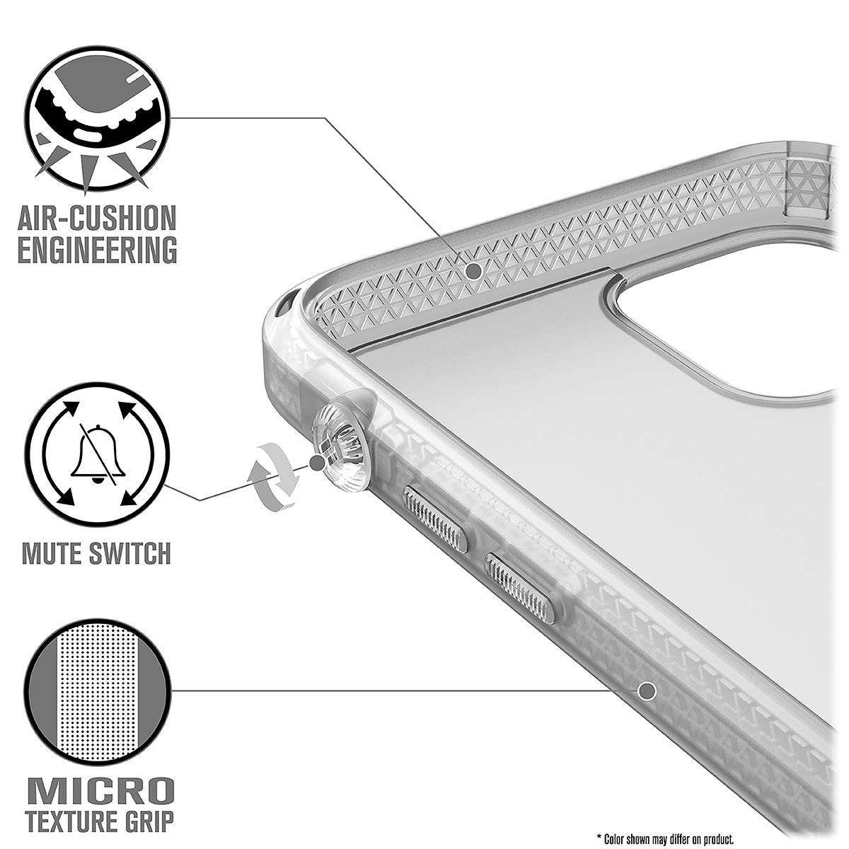 Catalyst Influence Series Case Designed for iPhone 12/12 Pro, Patented Rotated Mute Switch, 10ft Drop Proof, Crux Accessories Attachment System – Tactical Clear - Image 4