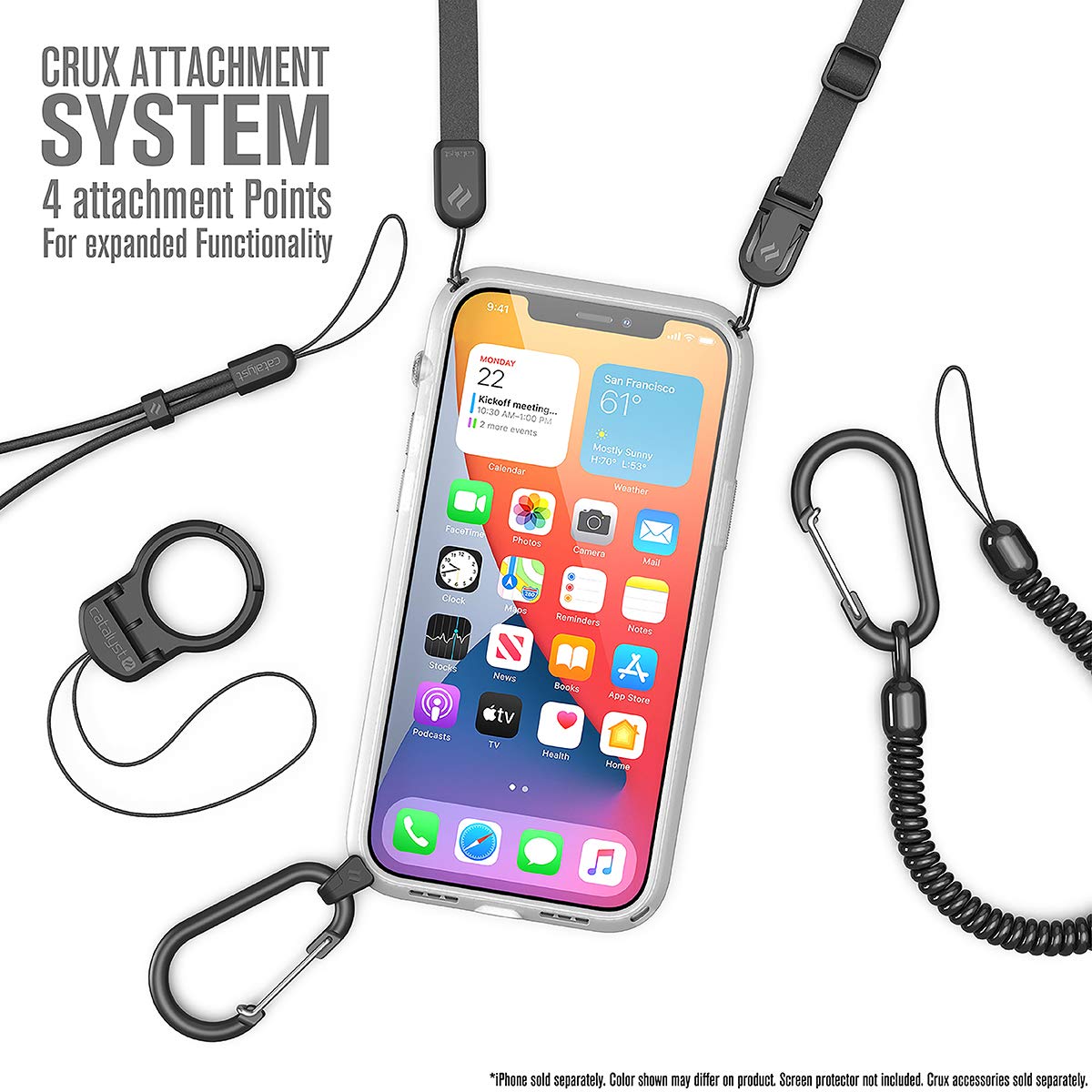 Catalyst Influence Series Case Designed for iPhone 12/12 Pro, Patented Rotated Mute Switch, 10ft Drop Proof, Crux Accessories Attachment System – Tactical Clear - Image 7