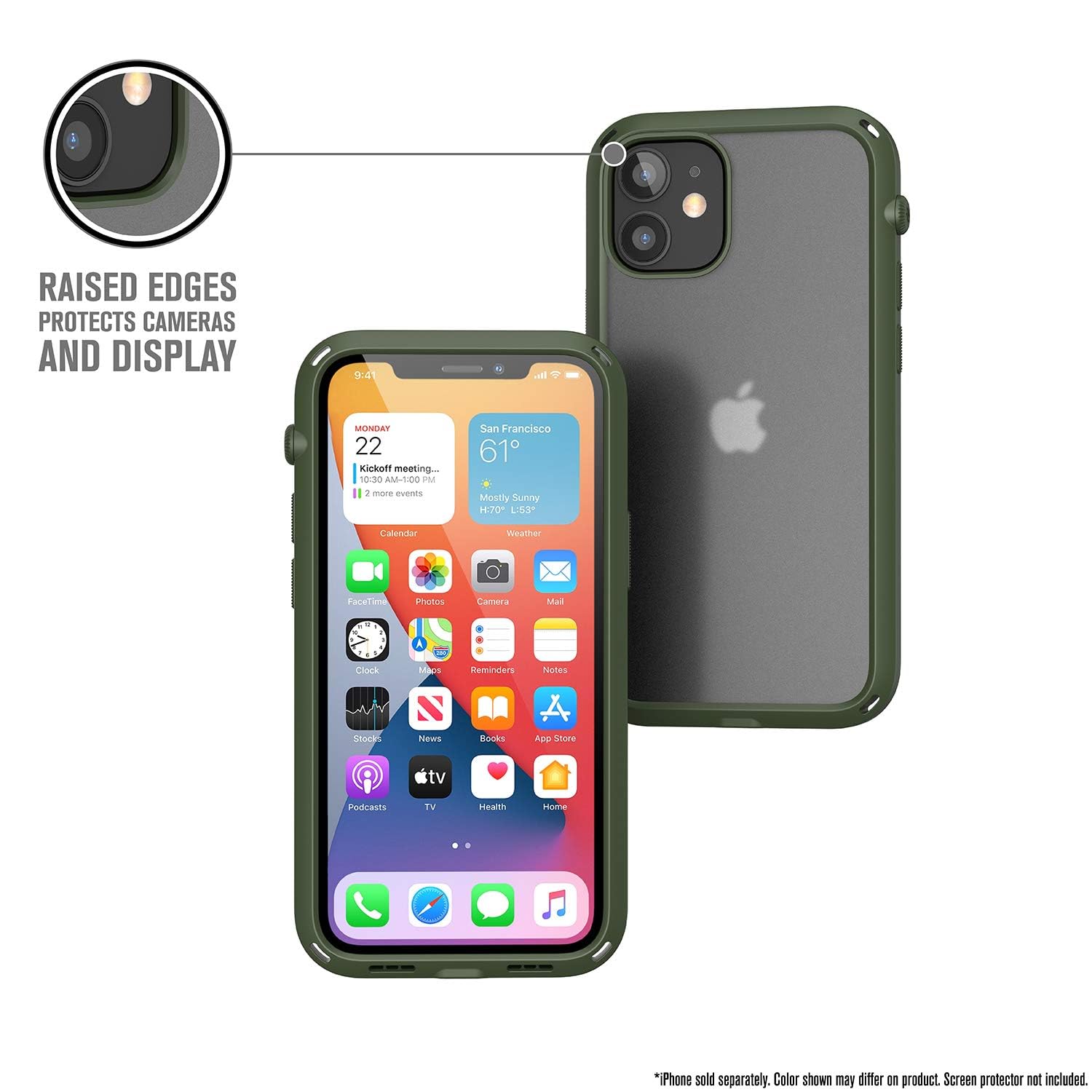 Catalyst Influence Series Case Designed for iPhone 12 Mini, Patented Rotated Mute Switch, 15ft Drop Proof, Crux Accessories Attachment System Tactical Green - Image 3