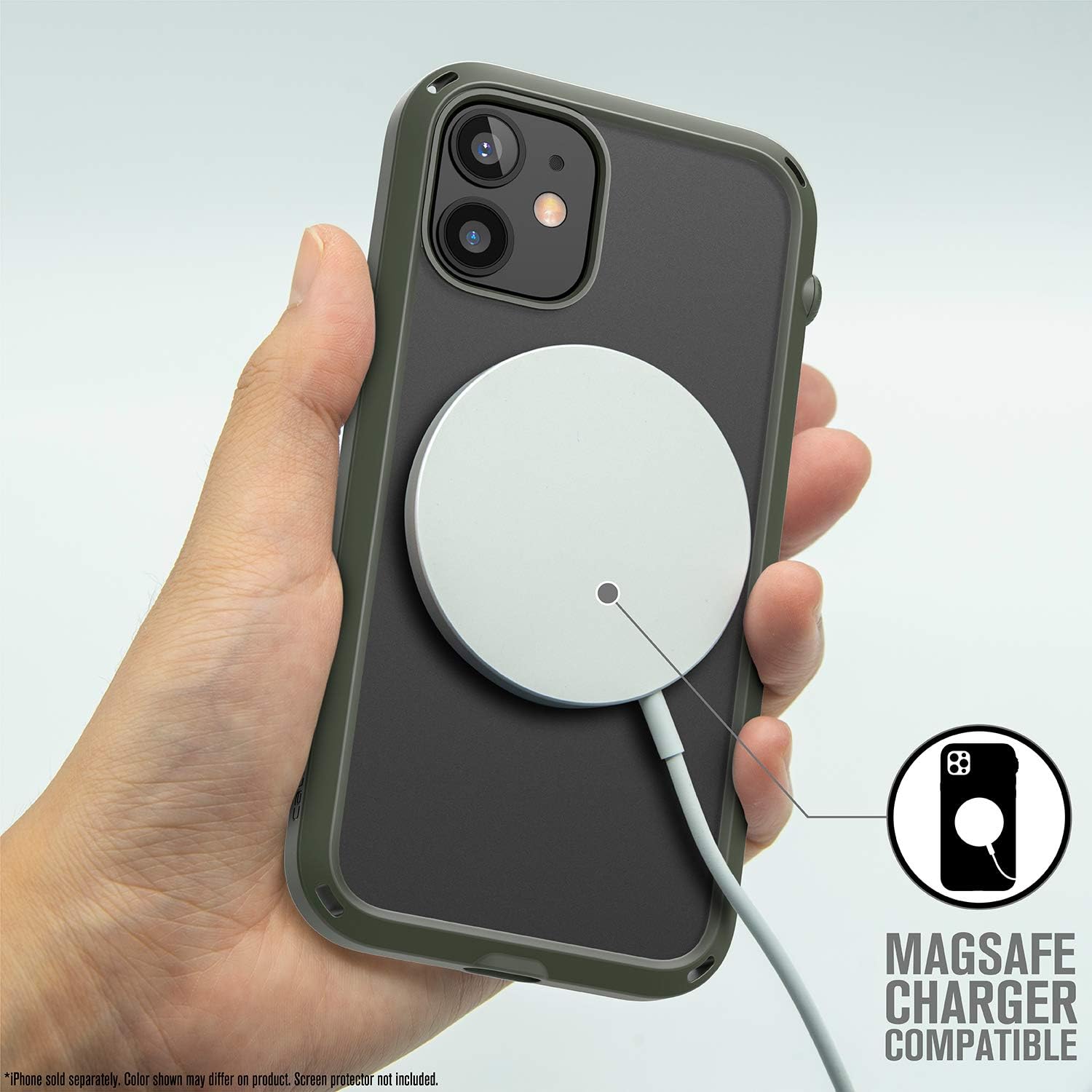 Catalyst Influence Series Case Designed for iPhone 12 Mini, Patented Rotated Mute Switch, 15ft Drop Proof, Crux Accessories Attachment System Tactical Green - Image 6