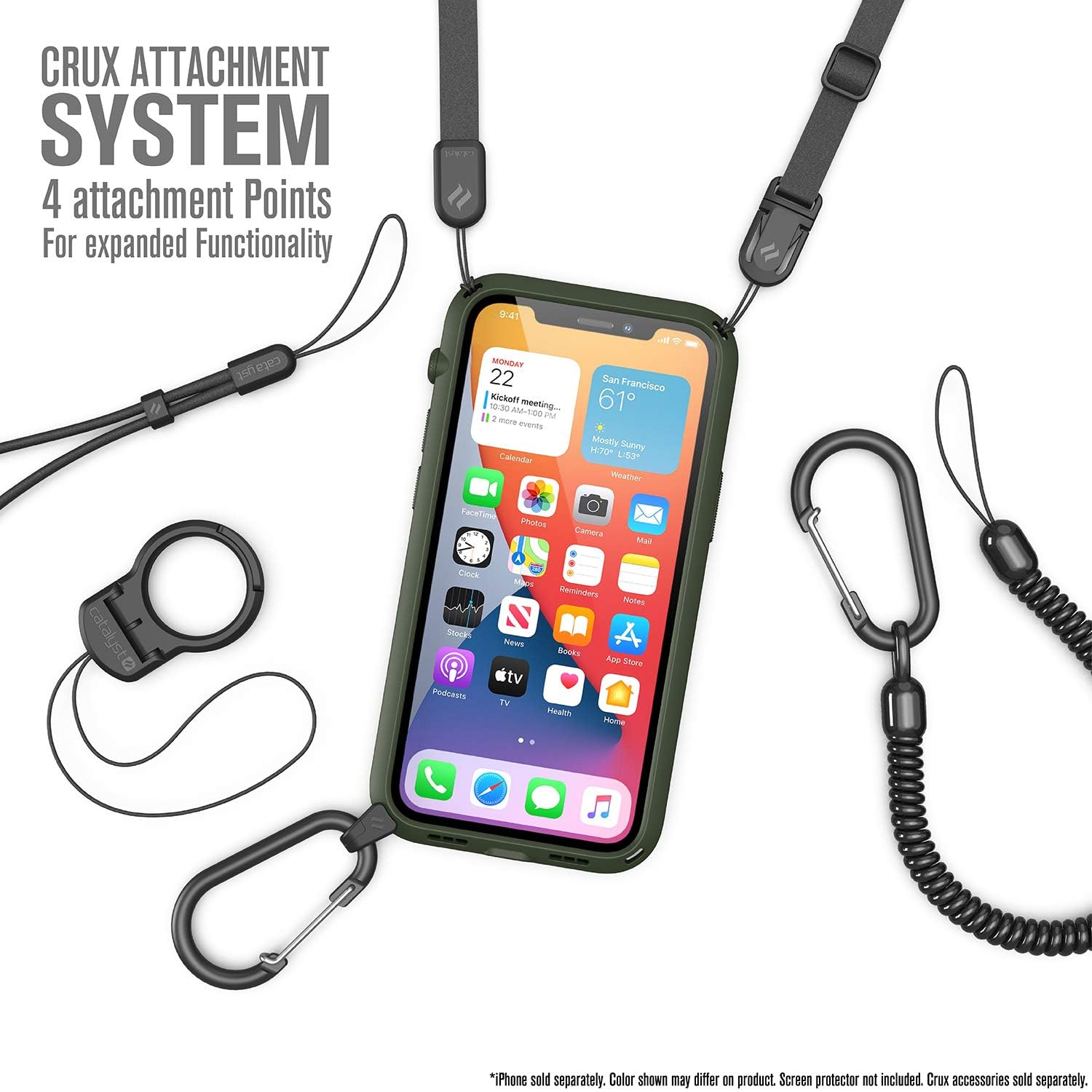Catalyst Influence Series Case Designed for iPhone 12 Mini, Patented Rotated Mute Switch, 15ft Drop Proof, Crux Accessories Attachment System Tactical Green - Image 8