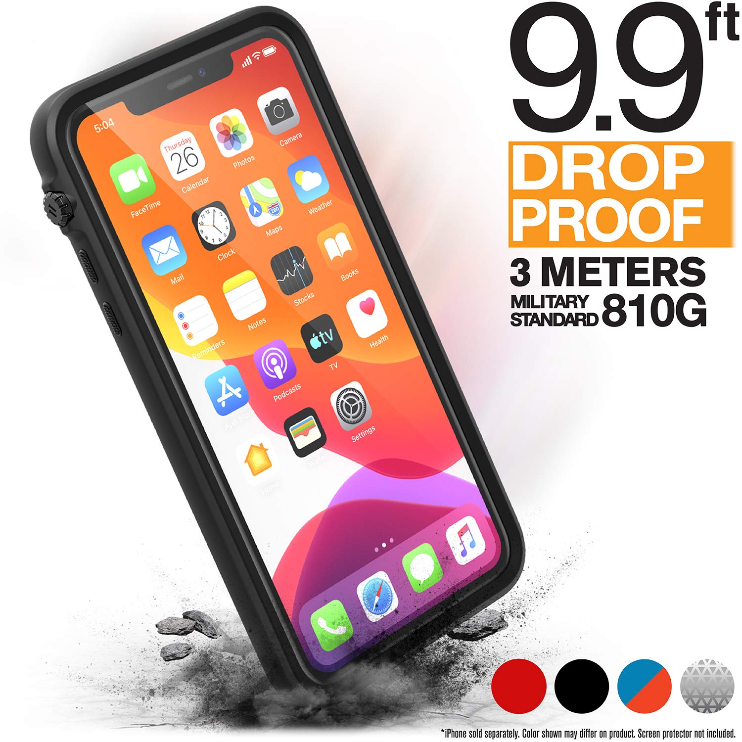 Catalyst Influence Series Case Designed for iPhone 12 Pro Max, Compatible with MagSafe, Patented Rotated Mute Switch, Drop Proof, Crux Accessories Attachment System Tactical Black - Image 2