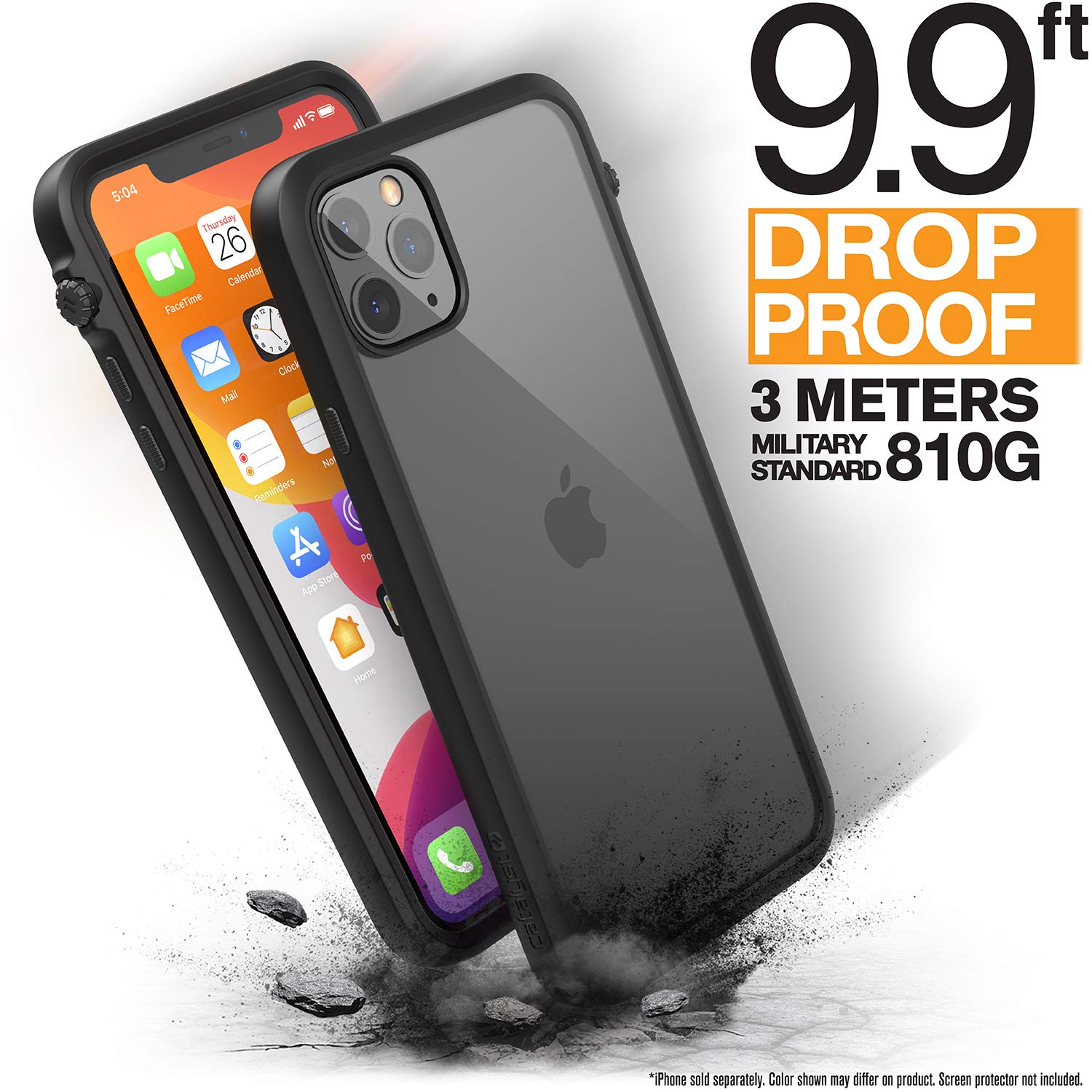 Catalyst Influence Series Case Designed for iPhone 12 Pro Max, Compatible with MagSafe, Patented Rotated Mute Switch, Drop Proof, Crux Accessories Attachment System Tactical Black - Image 6