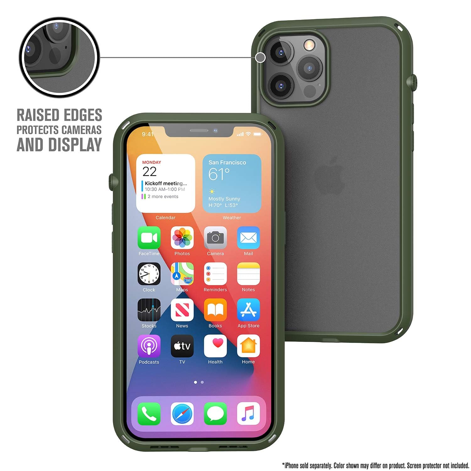 Catalyst Influence Series Case Designed for iPhone 12 Pro Max, Patented Rotated Mute Switch, 10ft Drop Proof, Crux Accessories Attachment System Tactical Green - Image 2