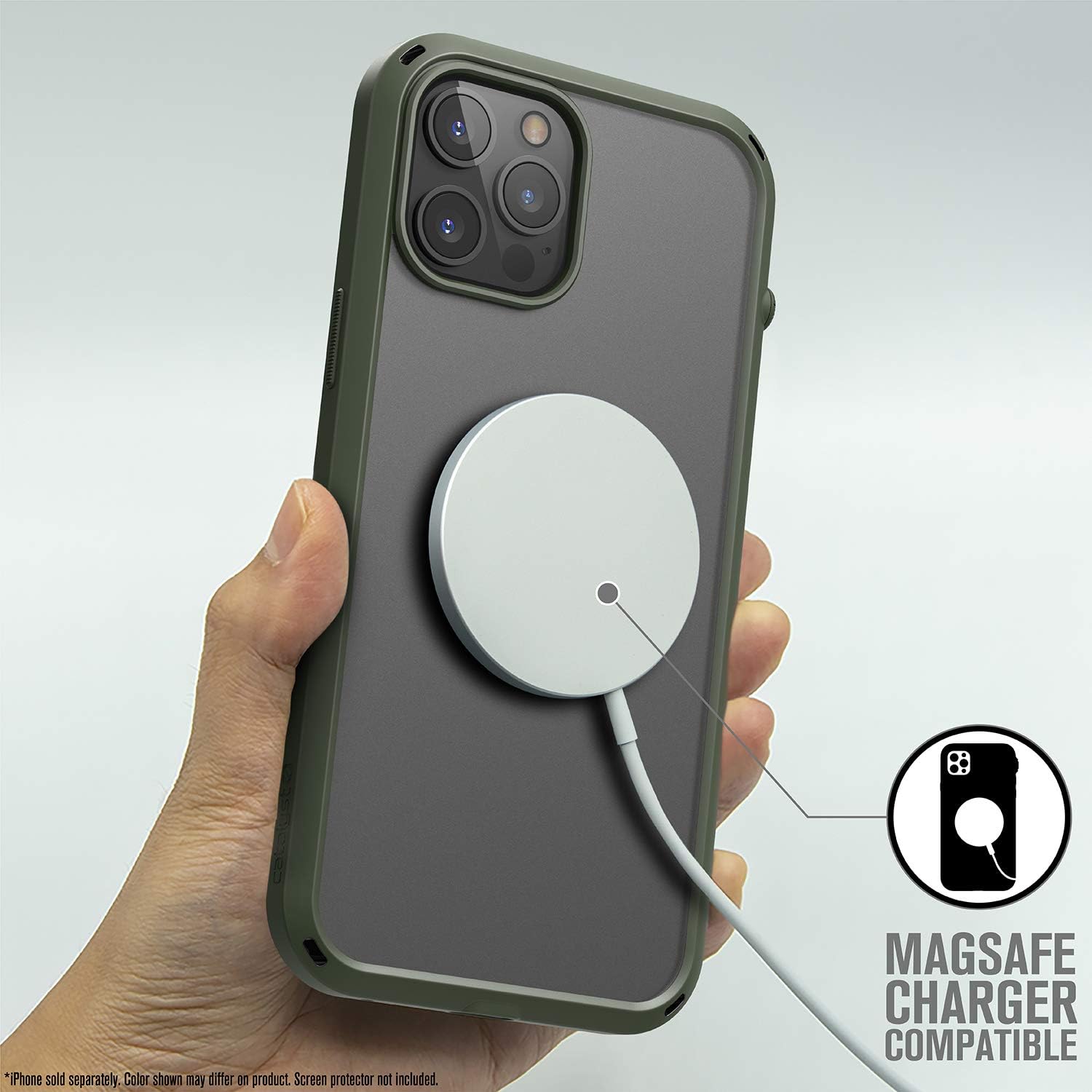 Catalyst Influence Series Case Designed for iPhone 12 Pro Max, Patented Rotated Mute Switch, 10ft Drop Proof, Crux Accessories Attachment System Tactical Green - Image 5