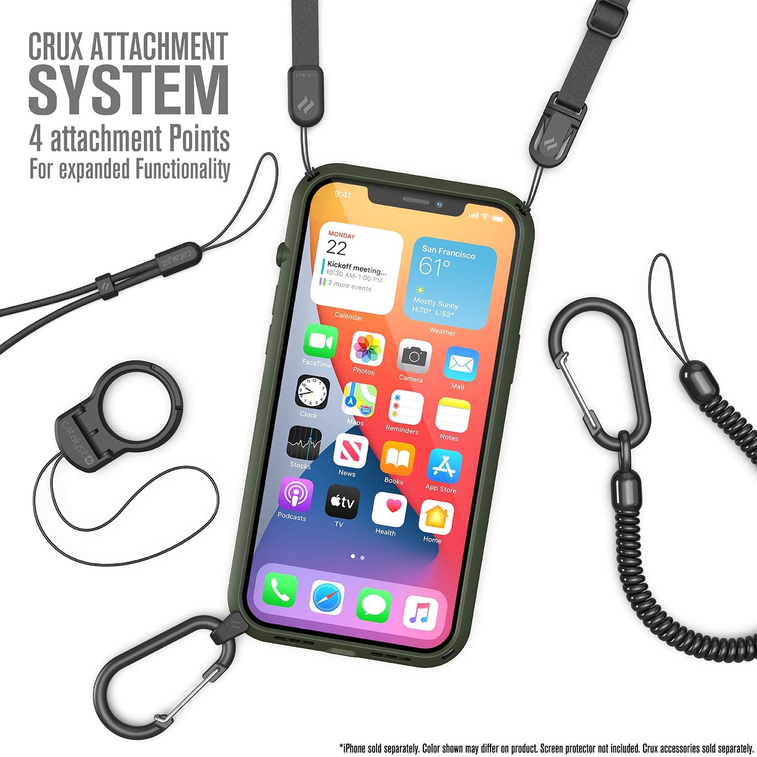 Catalyst Influence Series Case Designed for iPhone 12 Pro Max, Patented Rotated Mute Switch, 10ft Drop Proof, Crux Accessories Attachment System Tactical Green - Image 7