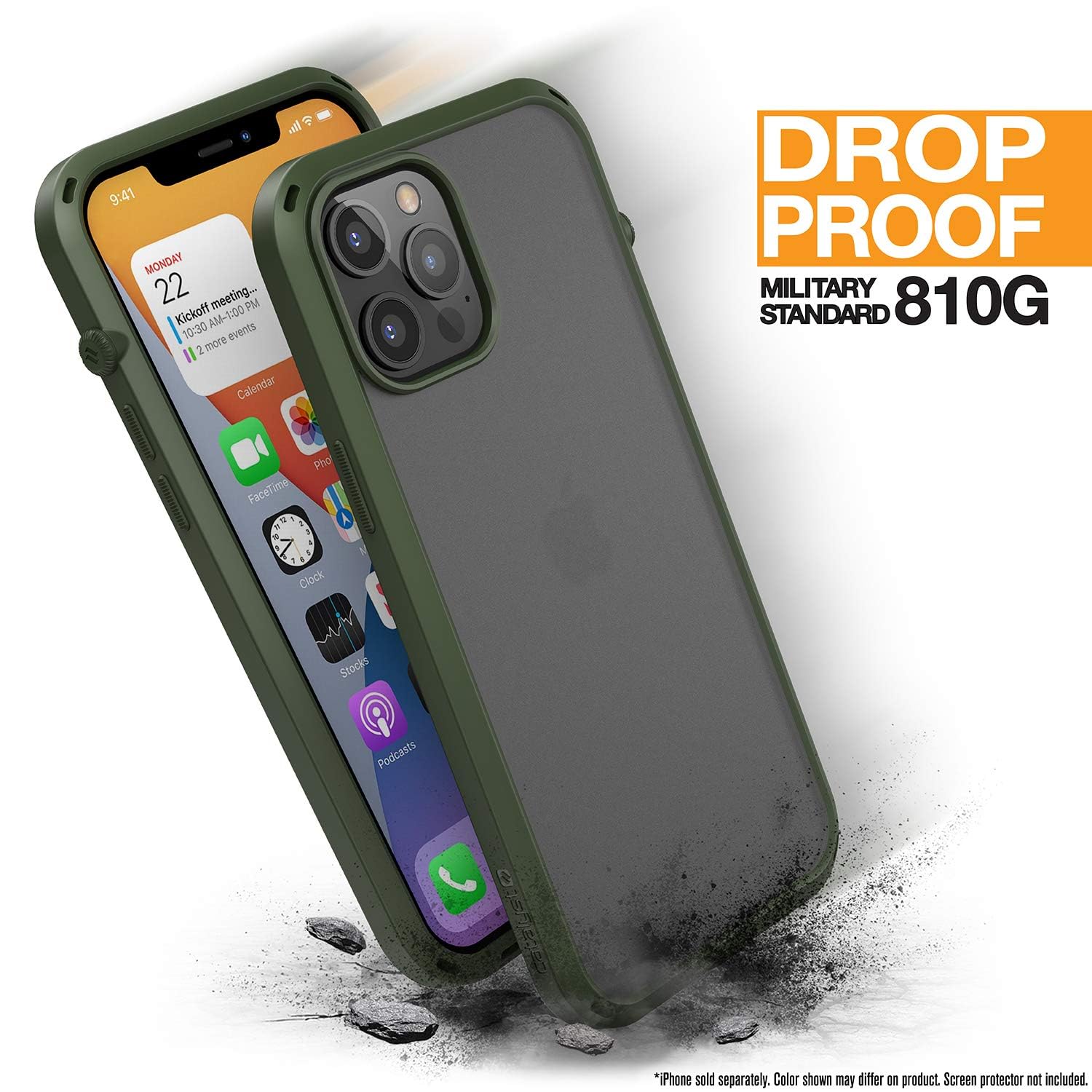 Catalyst Influence Series Case Designed for iPhone 12 Pro Max, Patented Rotated Mute Switch, 10ft Drop Proof, Crux Accessories Attachment System Tactical Green - Image 9