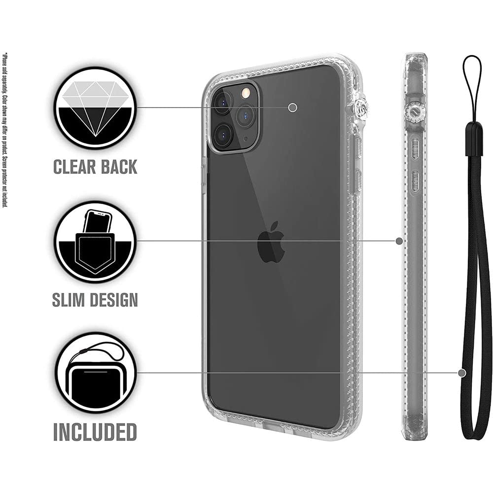 Catalyst - iPhone 11 Pro Case with Clear Back Case, 2M Drop Resistant, Shock Absorption System, Rotary Switch Switch, Wireless Charging, Lanyard- Clear - Image 8