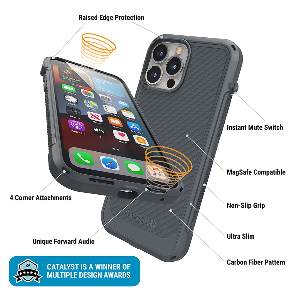 Catalyst iPhone 13 Case Vibe Series, Compatible with MagSafe, Drop Proof Protection, Slim Case Design, with Lanyard (Battleship Grey) - Image 5