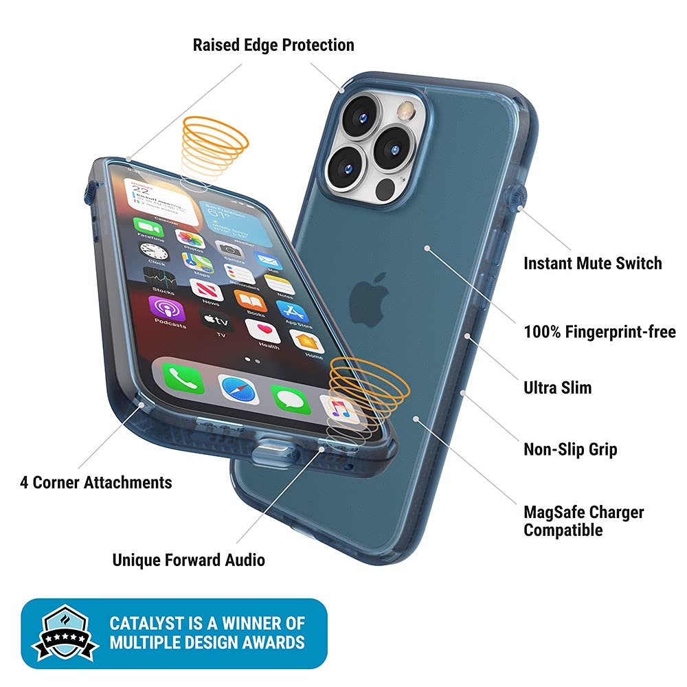 Catalyst iPhone 13 Pro Case Influence Series Slim Case, Finger-Print Safe Cases, Drop Proof Phone, with Lanyard (Pacific Blue) - Image 5