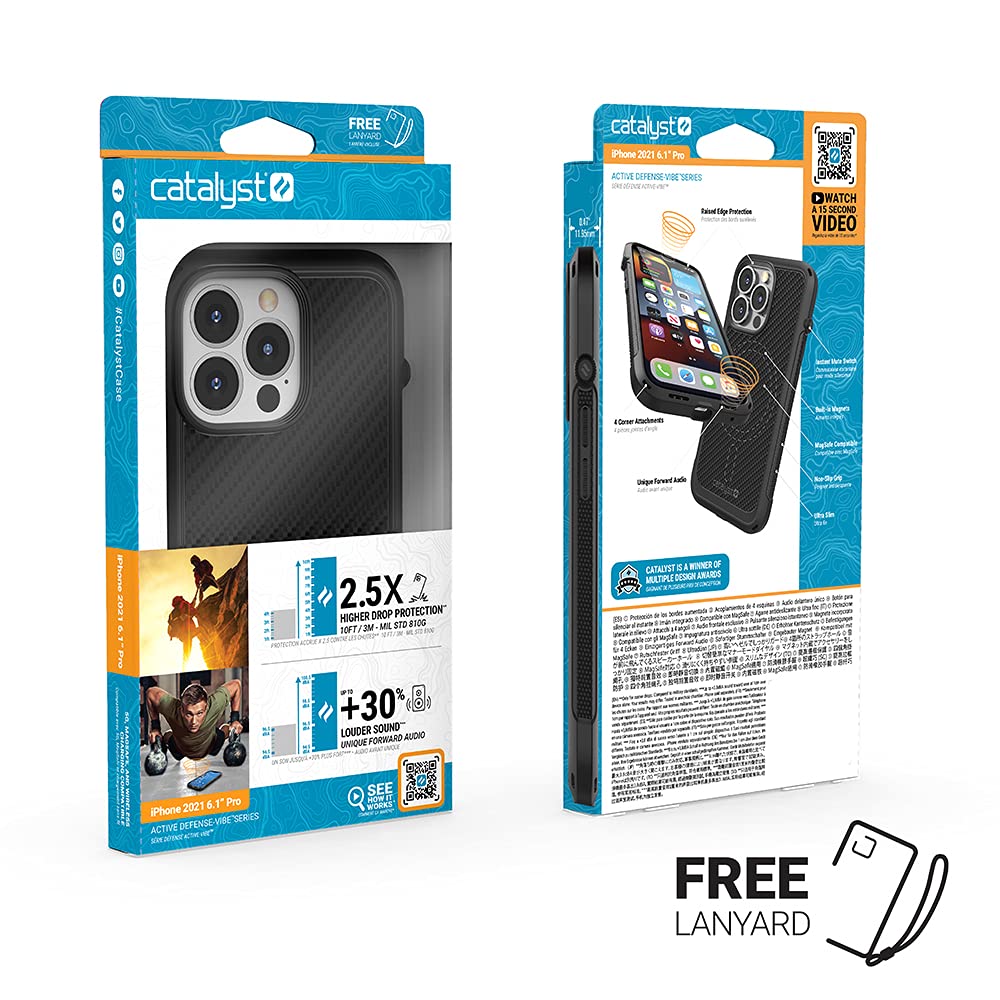 Catalyst iPhone 13 Pro Case Vibe Series, Compatible with MagSafe, Drop Proof Protection, Slim Case Design, with Lanyard (Stealth Black)… - Image 9