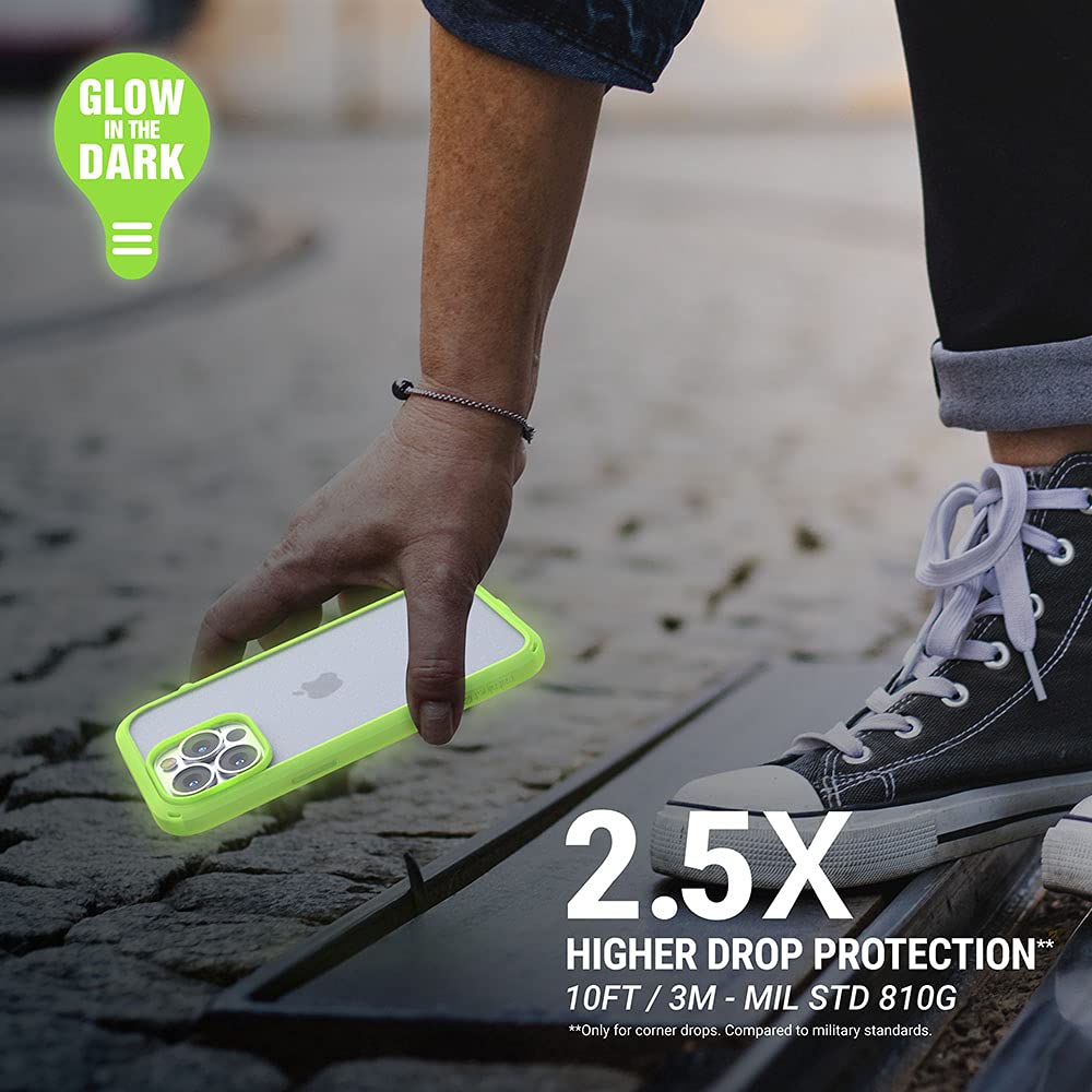 Catalyst iPhone 13 Pro Max Case Influence Series Slim Case, Finger-Print Safe Cases, Drop Proof Phone, with Lanyard, +30% Louder Sound Forward Audio(Glow-in-The-Dark) - Image 3