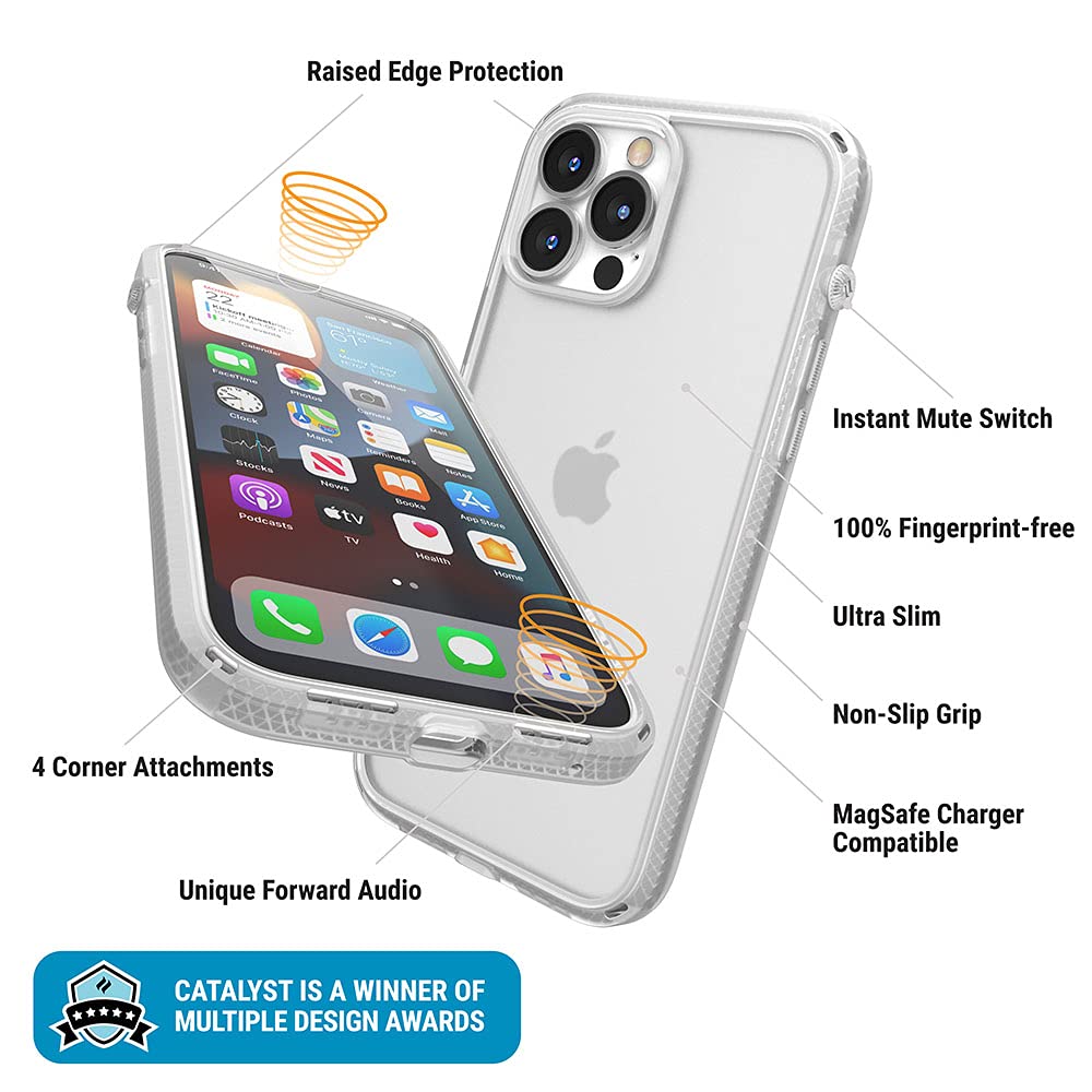 Catalyst iPhone 13 Pro Max Case Influence Series Slim Case, Finger-Print Safe Cases, Drop Proof Phone, with Lanyard (Clear) - Image 5