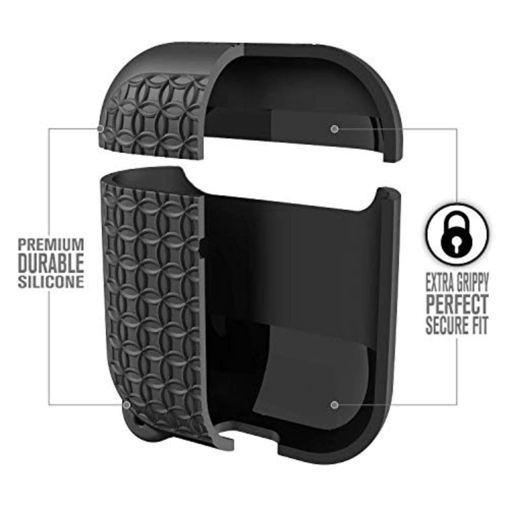 Catalyst, Keyring Case for AirPods 1 & 2 - Silicone AirPods Case with Textured Pattern, Charging Light Visible, Extra Grippy Surface Finish - Image 3