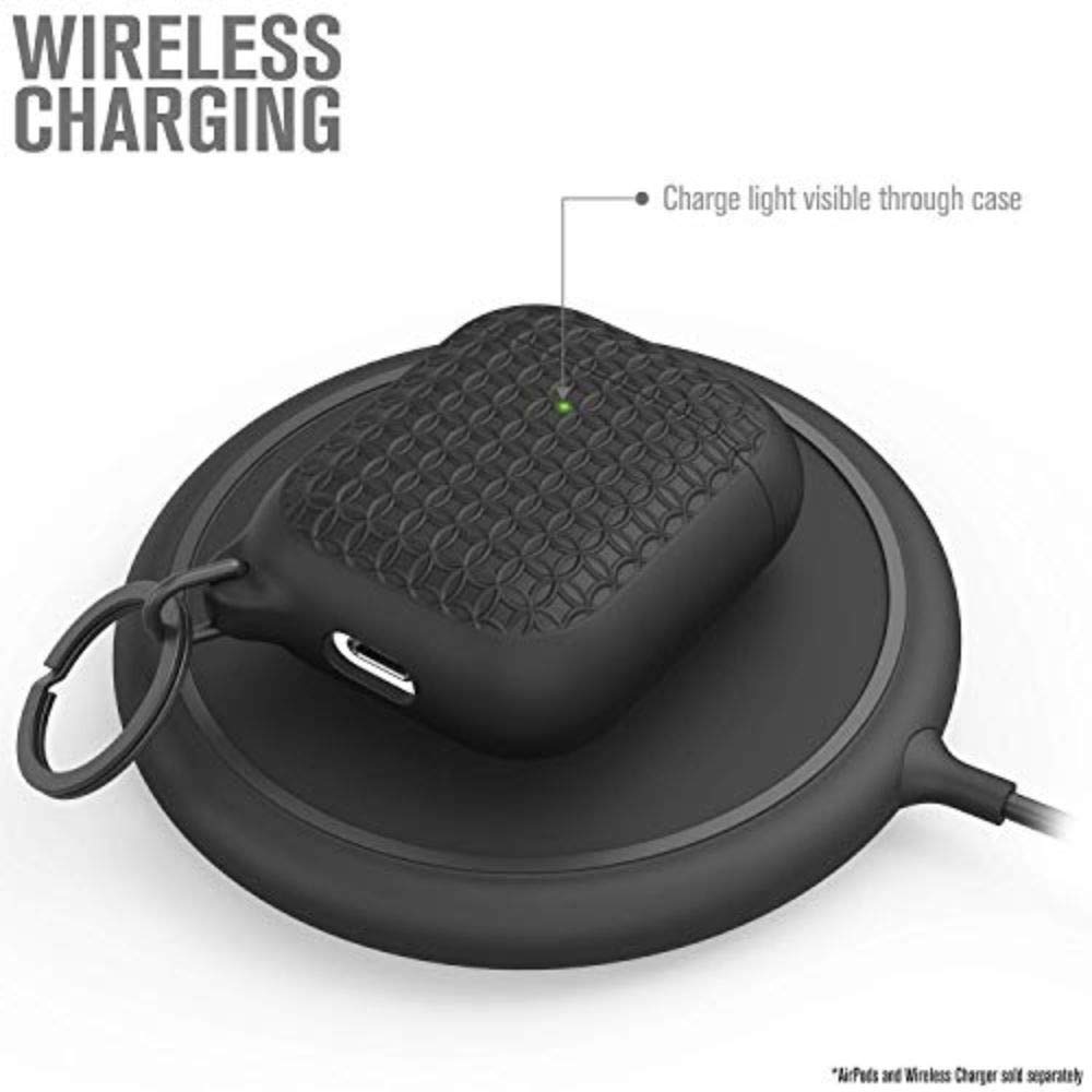 Catalyst, Keyring Case for AirPods 1 & 2 - Silicone AirPods Case with Textured Pattern, Charging Light Visible, Extra Grippy Surface Finish - Image 4
