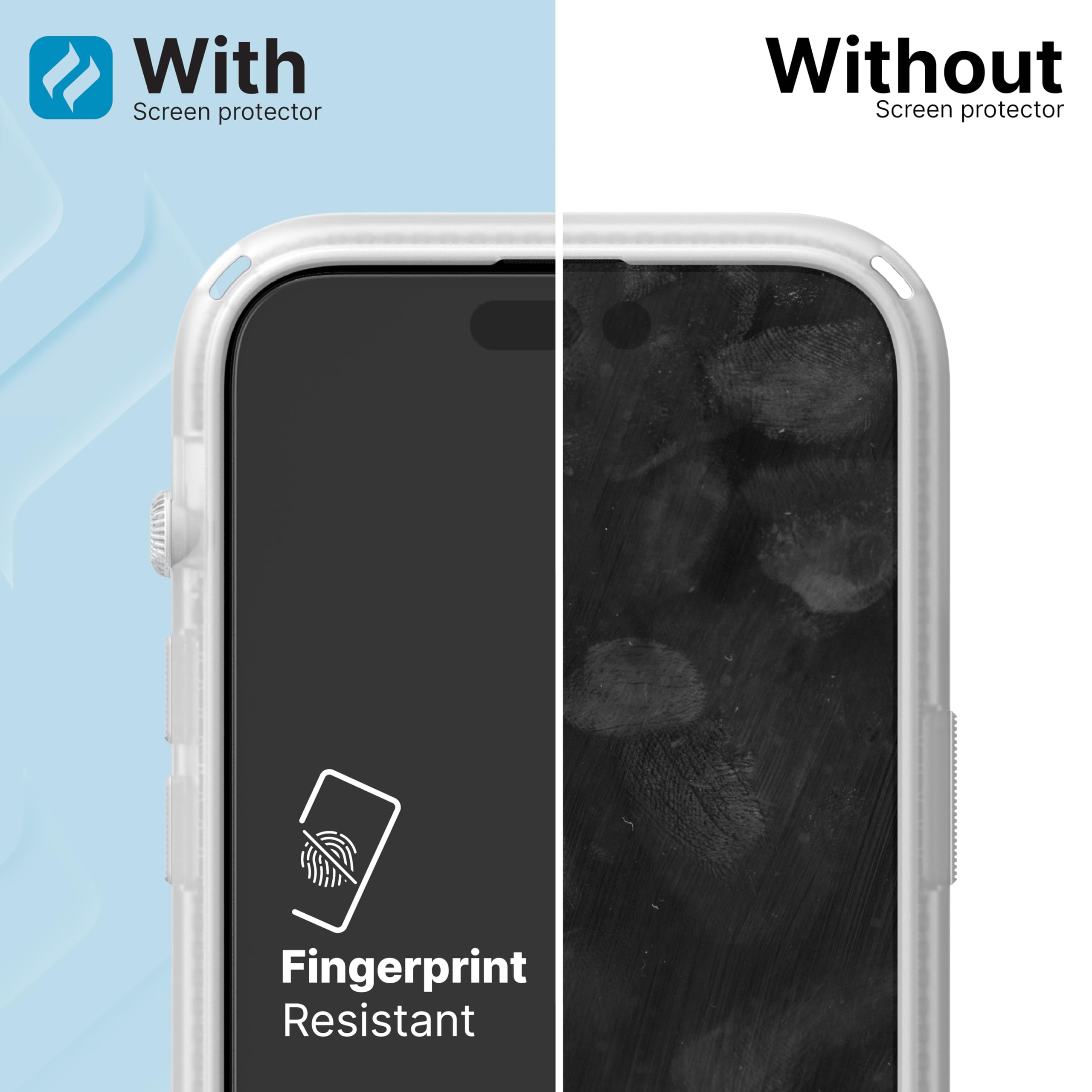 Catalyst Tempered Glass Screen Protector for iPhone 15 and 15 Pro, Full Coverage Against Drops, Cracks, Surface Scratches, Case-Friendly, Compatible Case, Touch-Sensitive, Bare-Screen Feel - Image 3