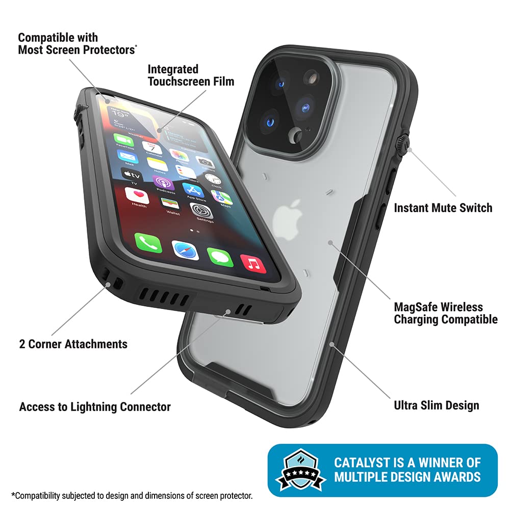 Catalyst Total Protection Case for iPhone 13 Pro - 5X More Waterproof iPhone 13 Pro Case, Highly Responsive Screen and Face id, Survives up to 65% Higher Drops Black - Image 3