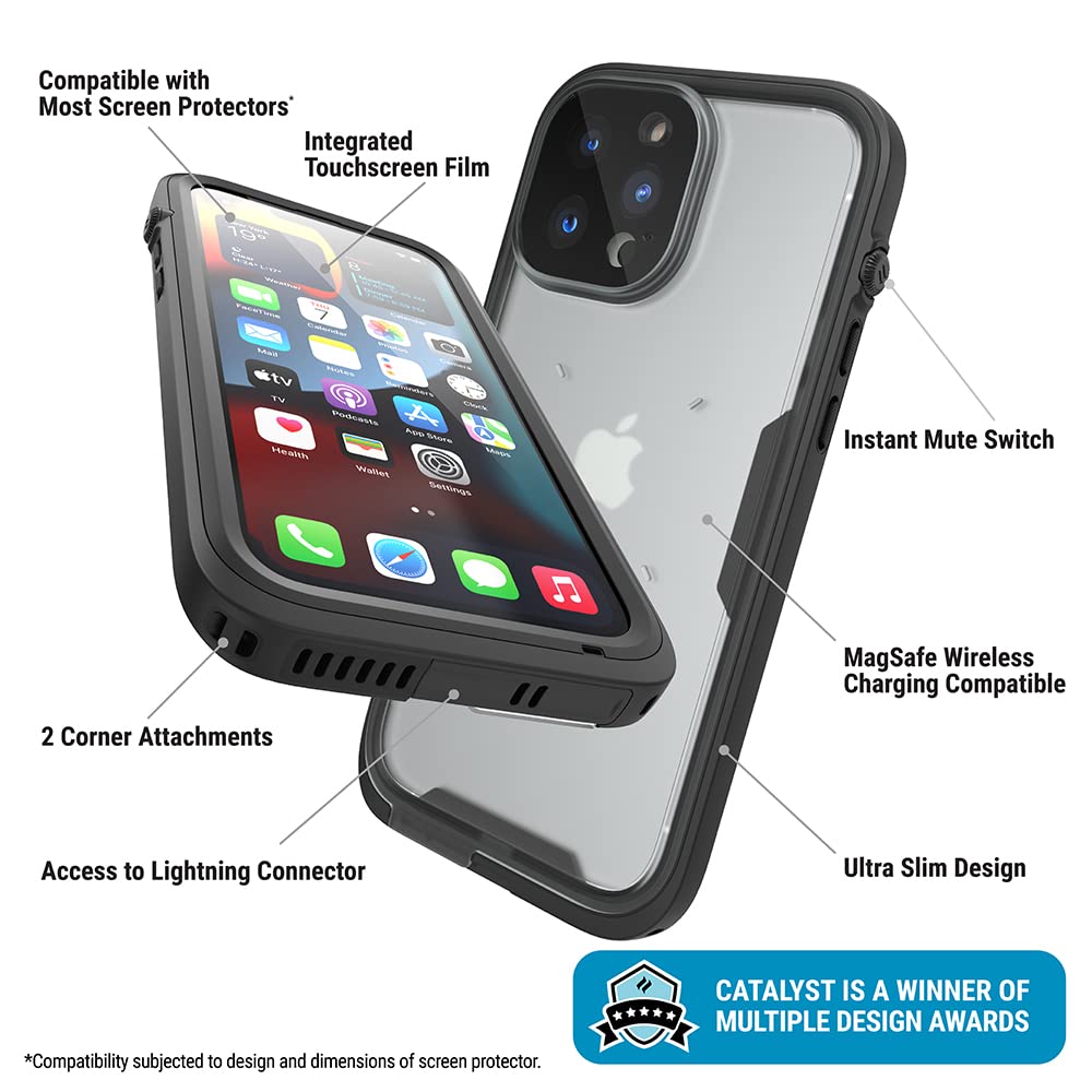 Catalyst Total Protection Case for iPhone 13 Pro Max - 5X More Waterproof iPhone 13 Pro Max Case, Highly Responsive Screen and Face id, Survives up to 65% Higher Drops Black - Image 3