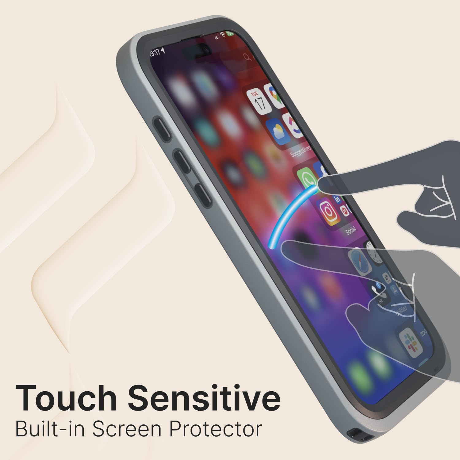 Catalyst Total Protection Case for iPhone 15 Pro Max - 5X More Waterproof iPhone Case, Highly Responsive Screen and Face id, Survives up to 65% Higher Drops Gray - Image 4
